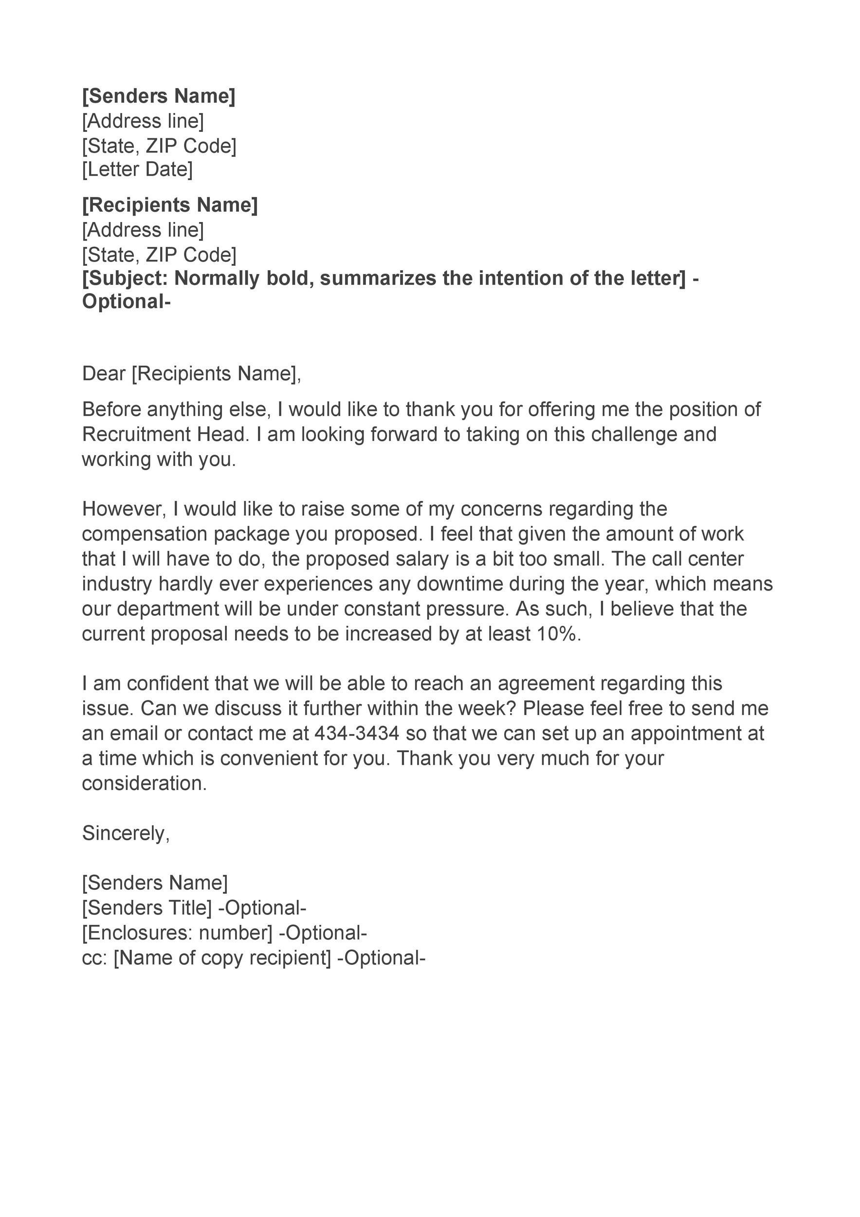 Salary Negotiation Letter