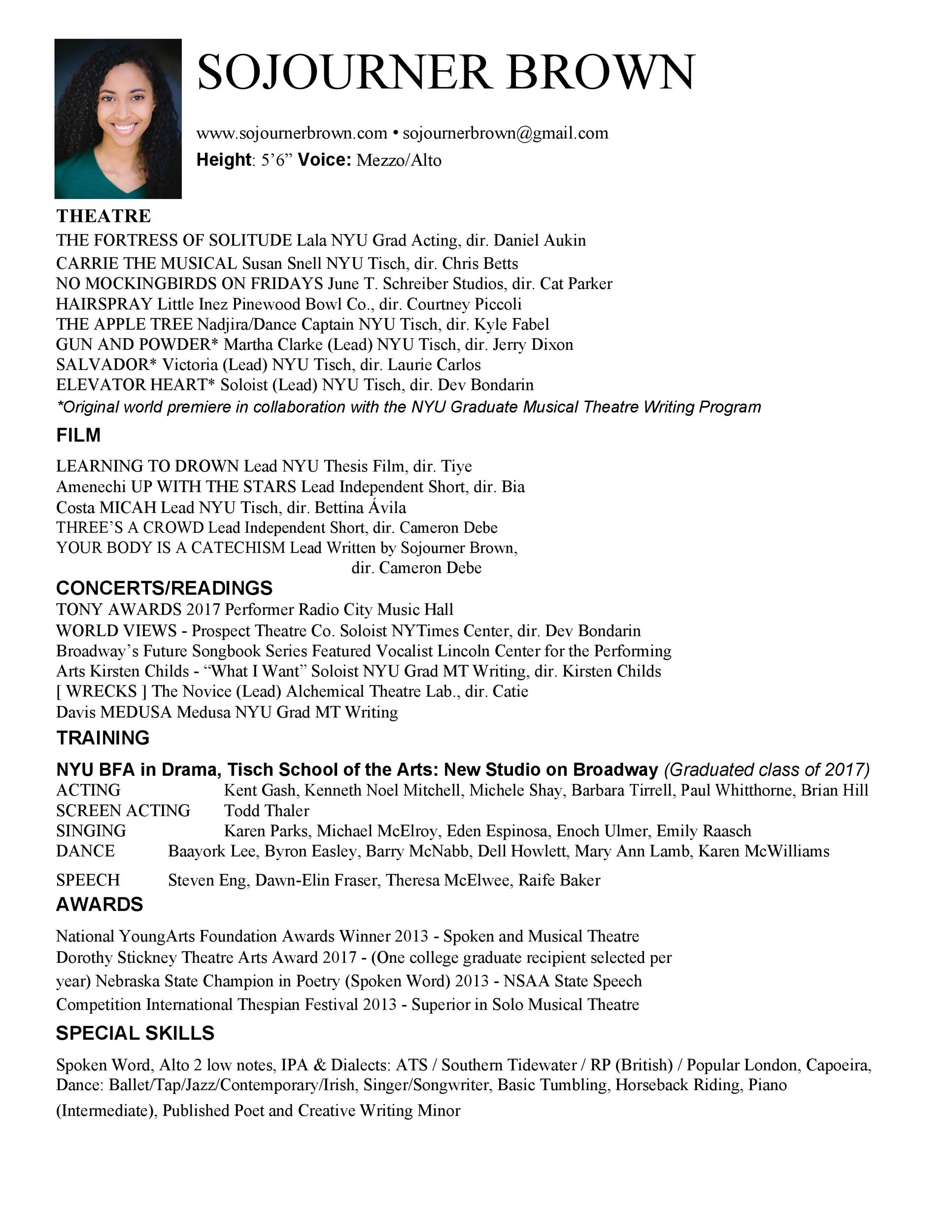 Theatre Actor Resume Template