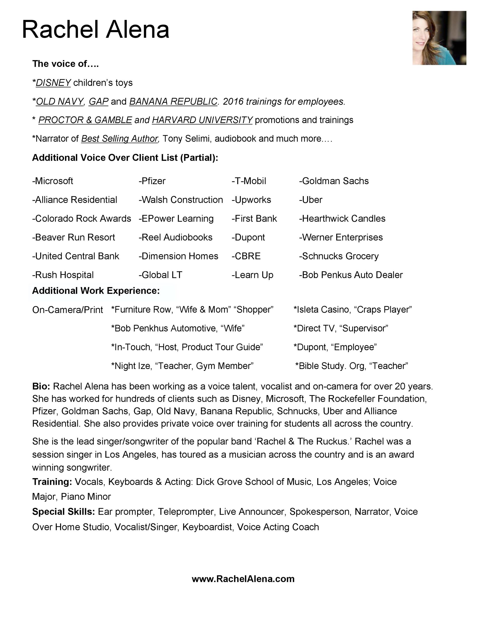 Special Acting Resume Template