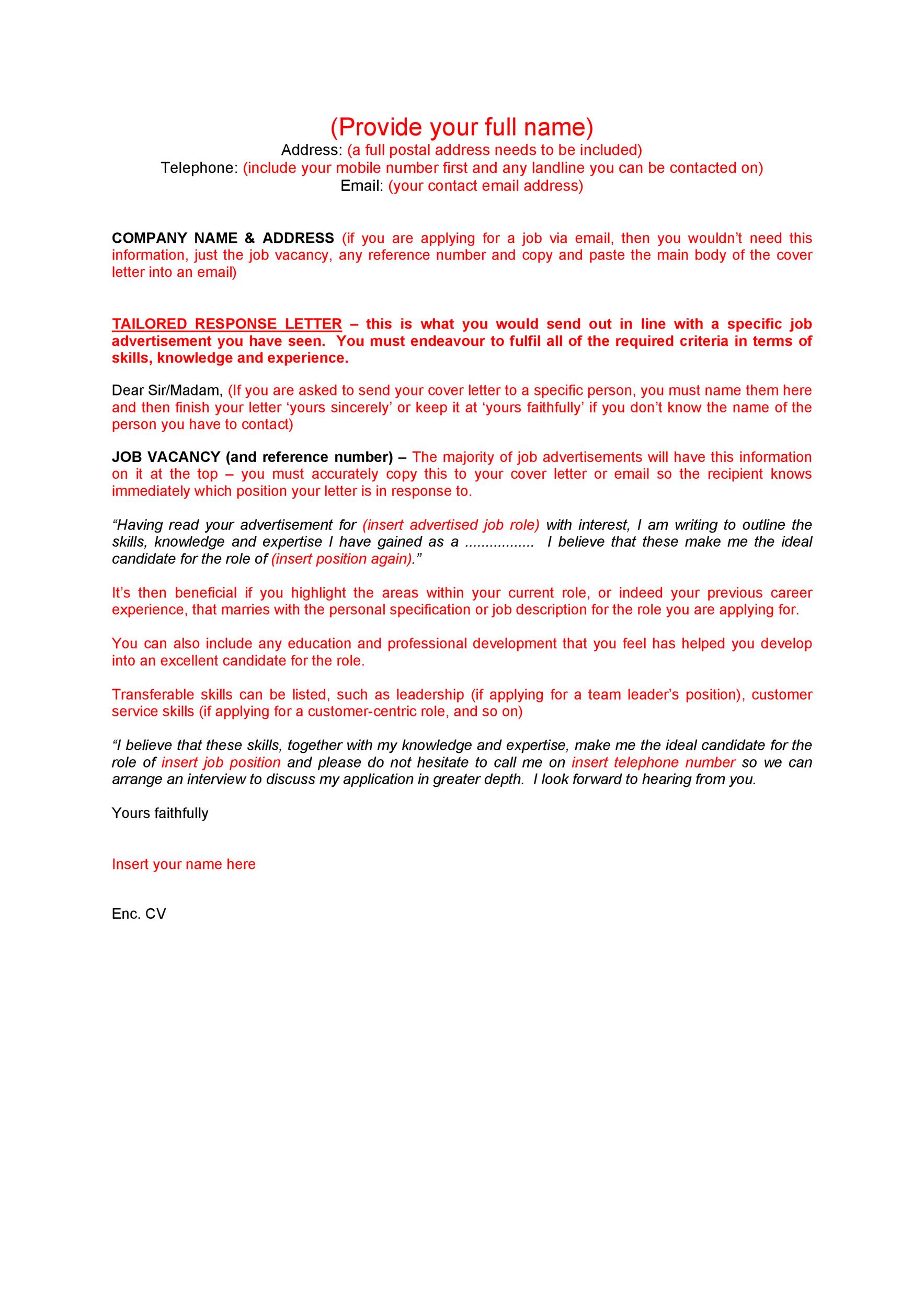 Cover Letter for Career Change Structure