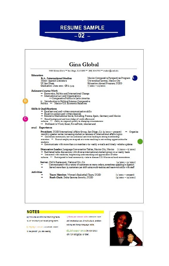 College Resume Sample