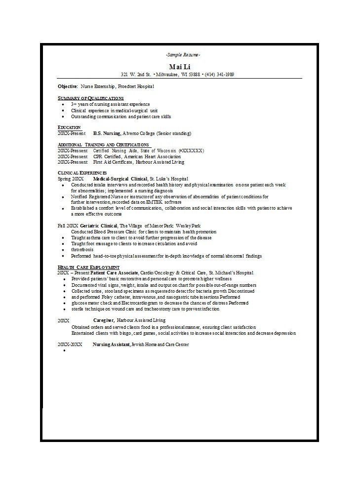 Sample Resume for College Students