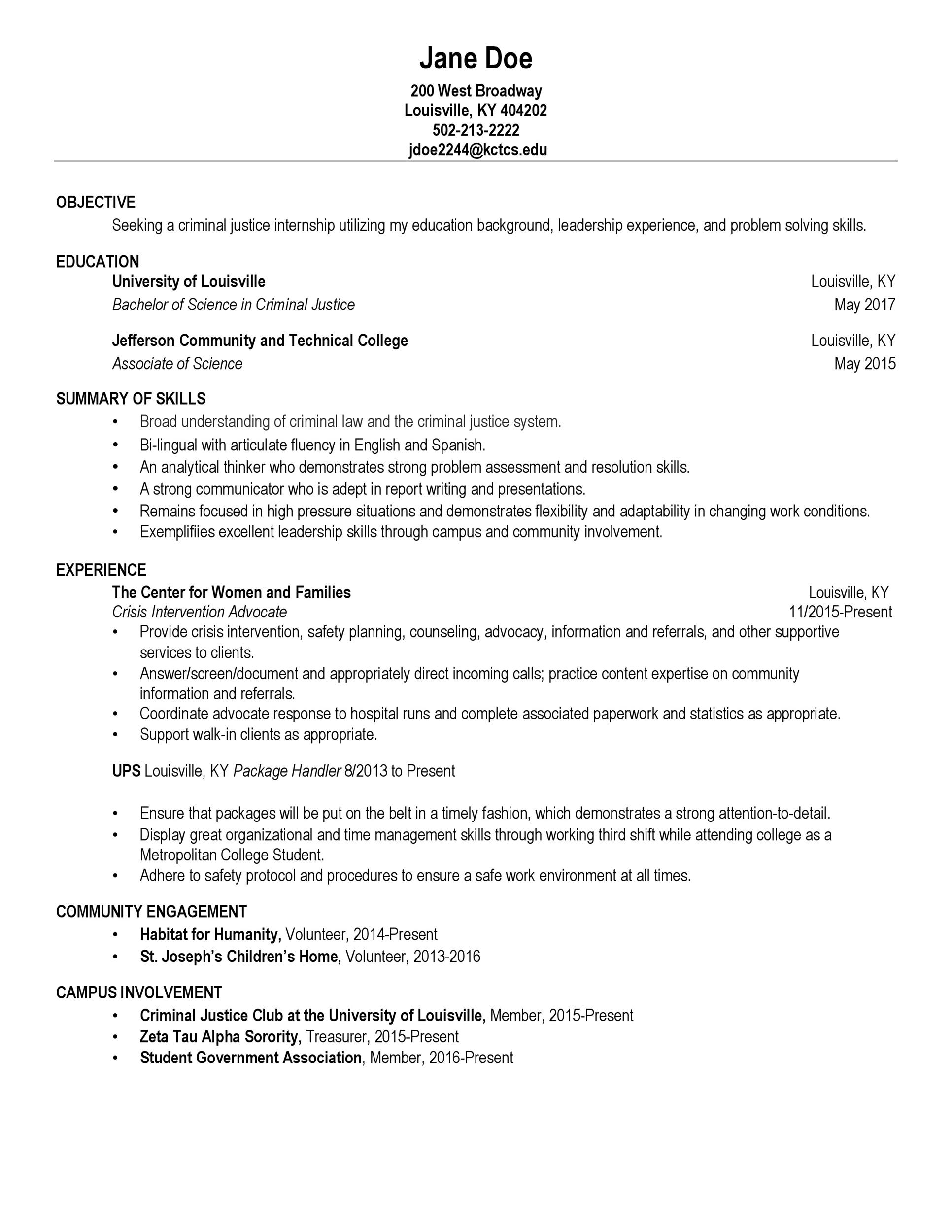 Sample: College Resume Template