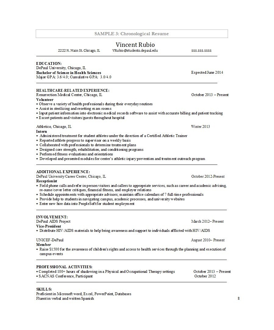 Chronological Resume