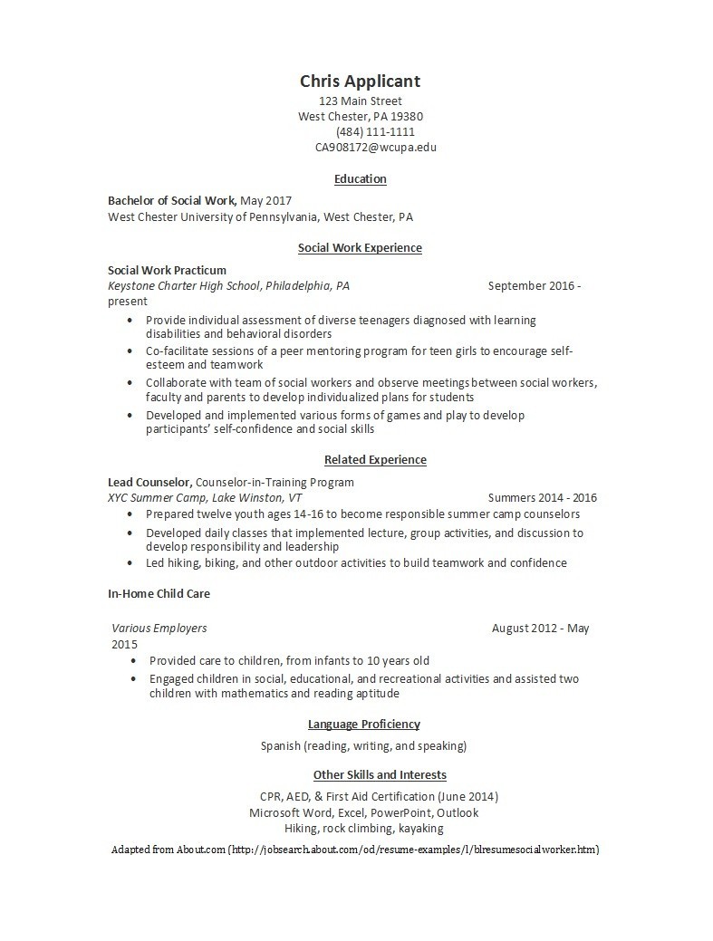 Applicant Resume Template