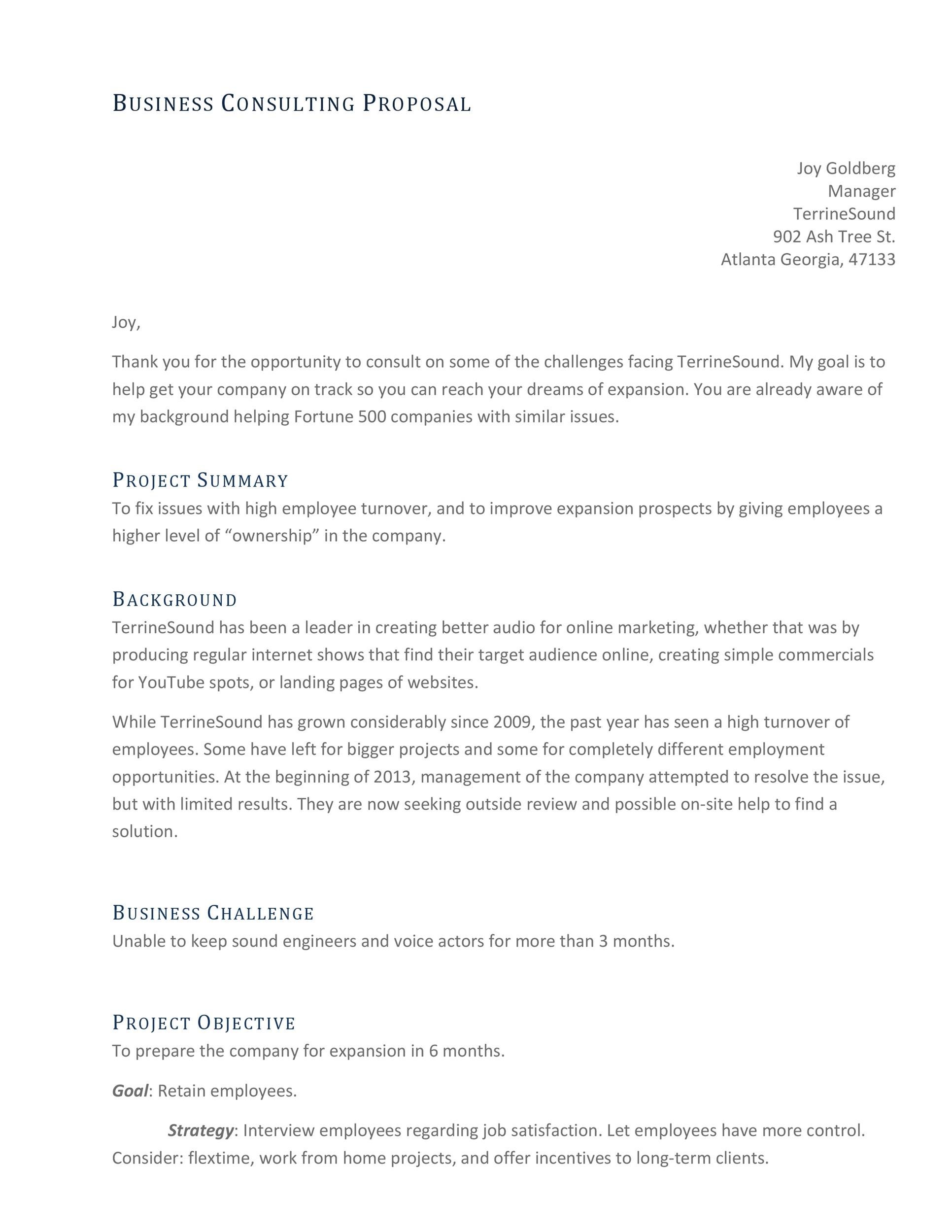 Business Consulting Proposal
