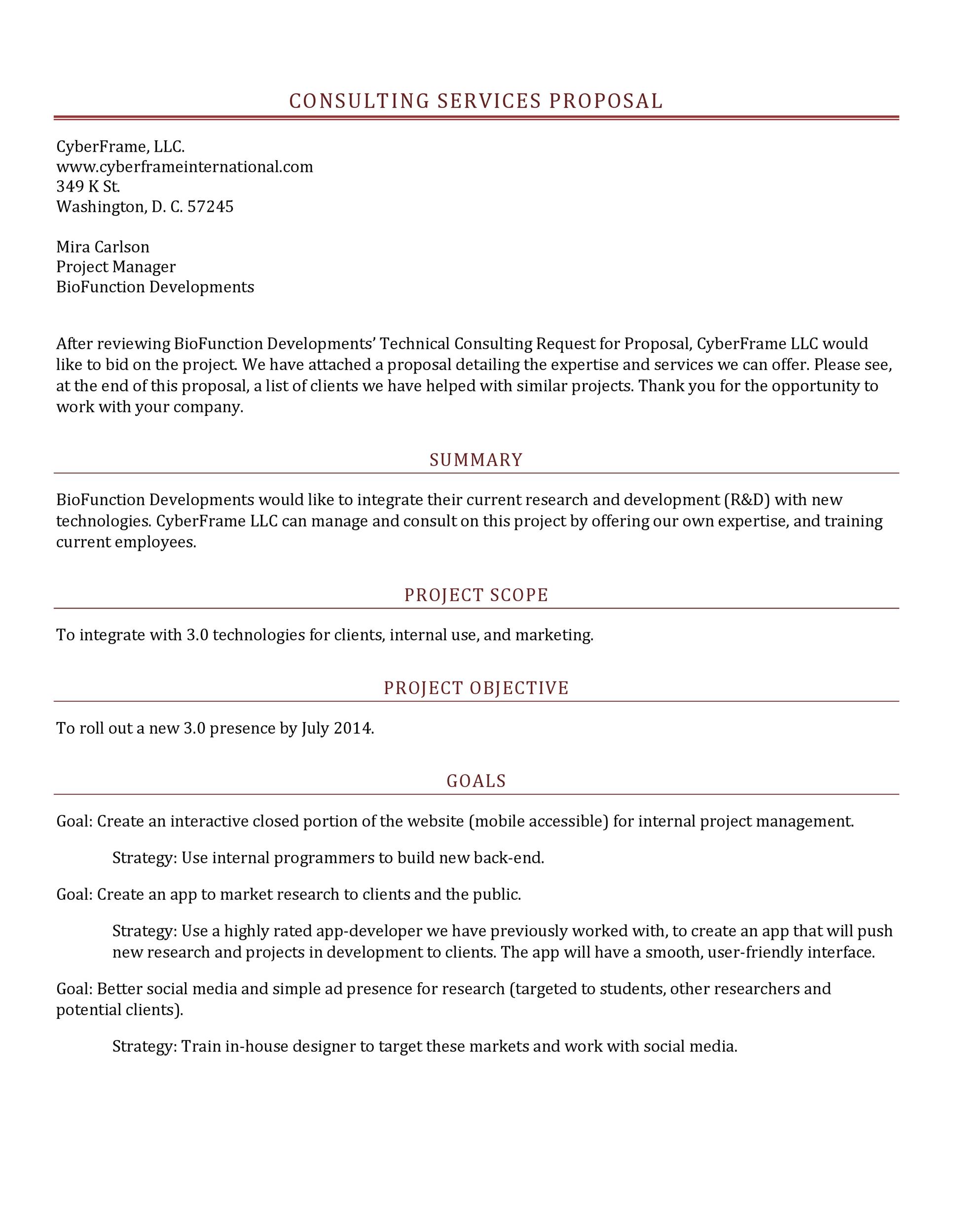 Consulting Services Proposal