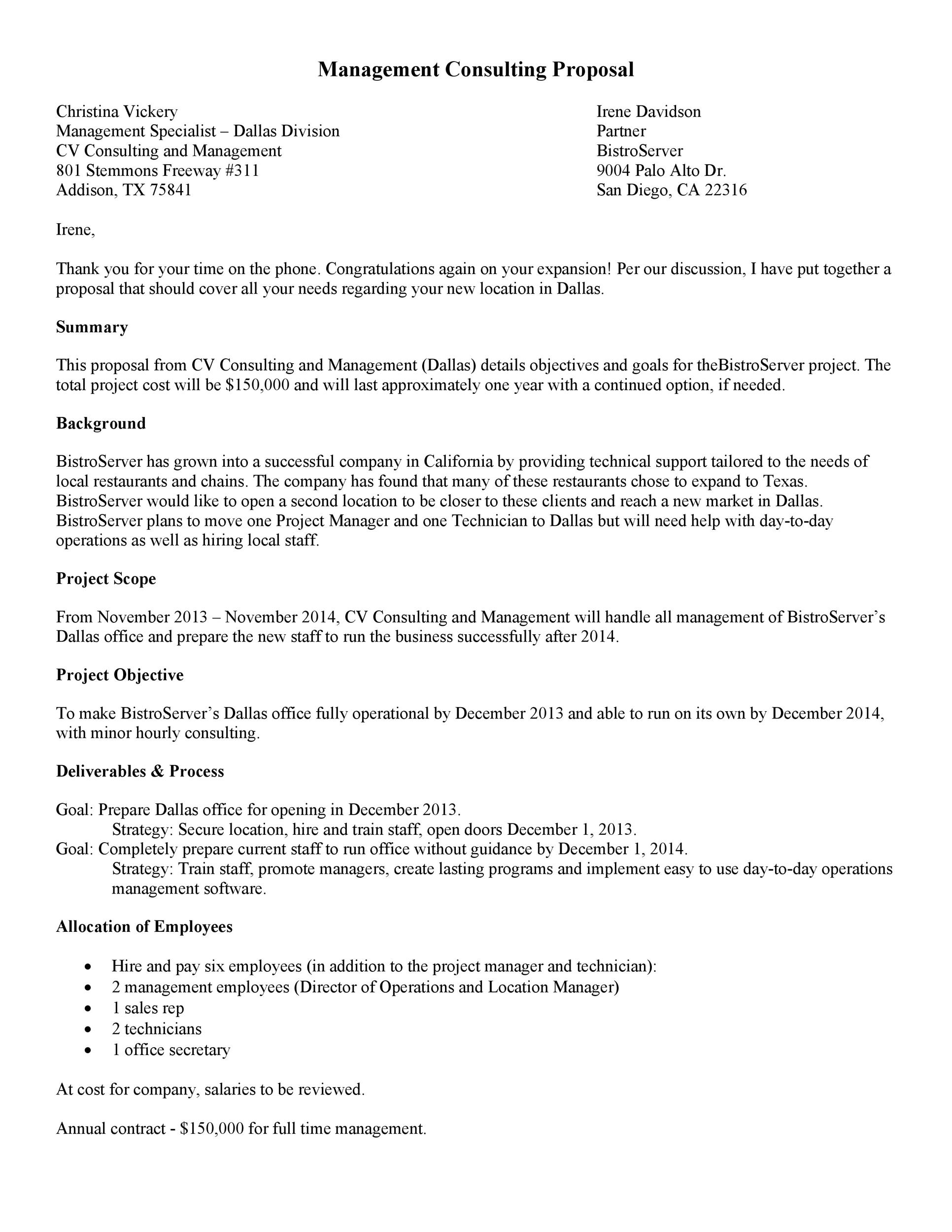 Management Consulting Proposal