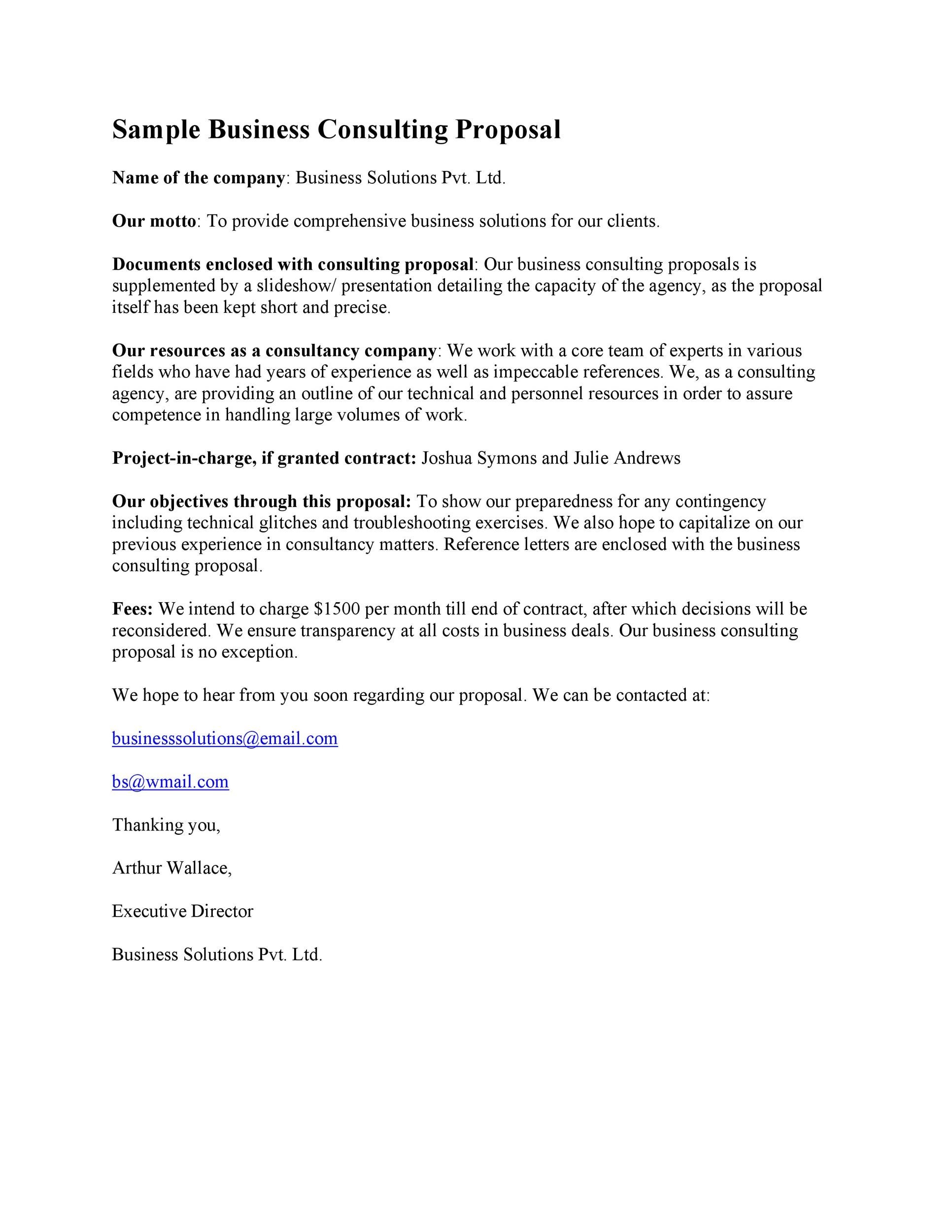Sample Business Consulting Proposal