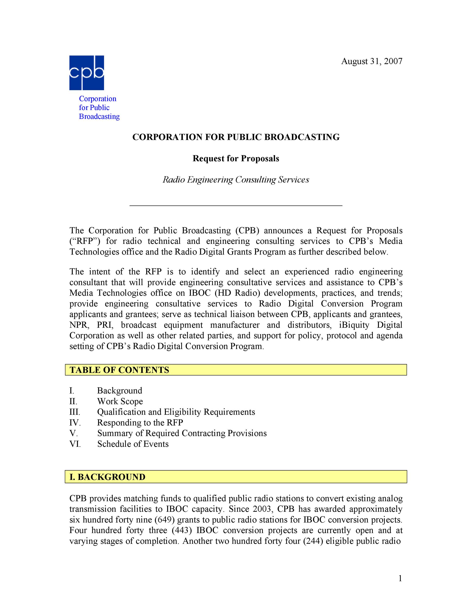Request for Proposals