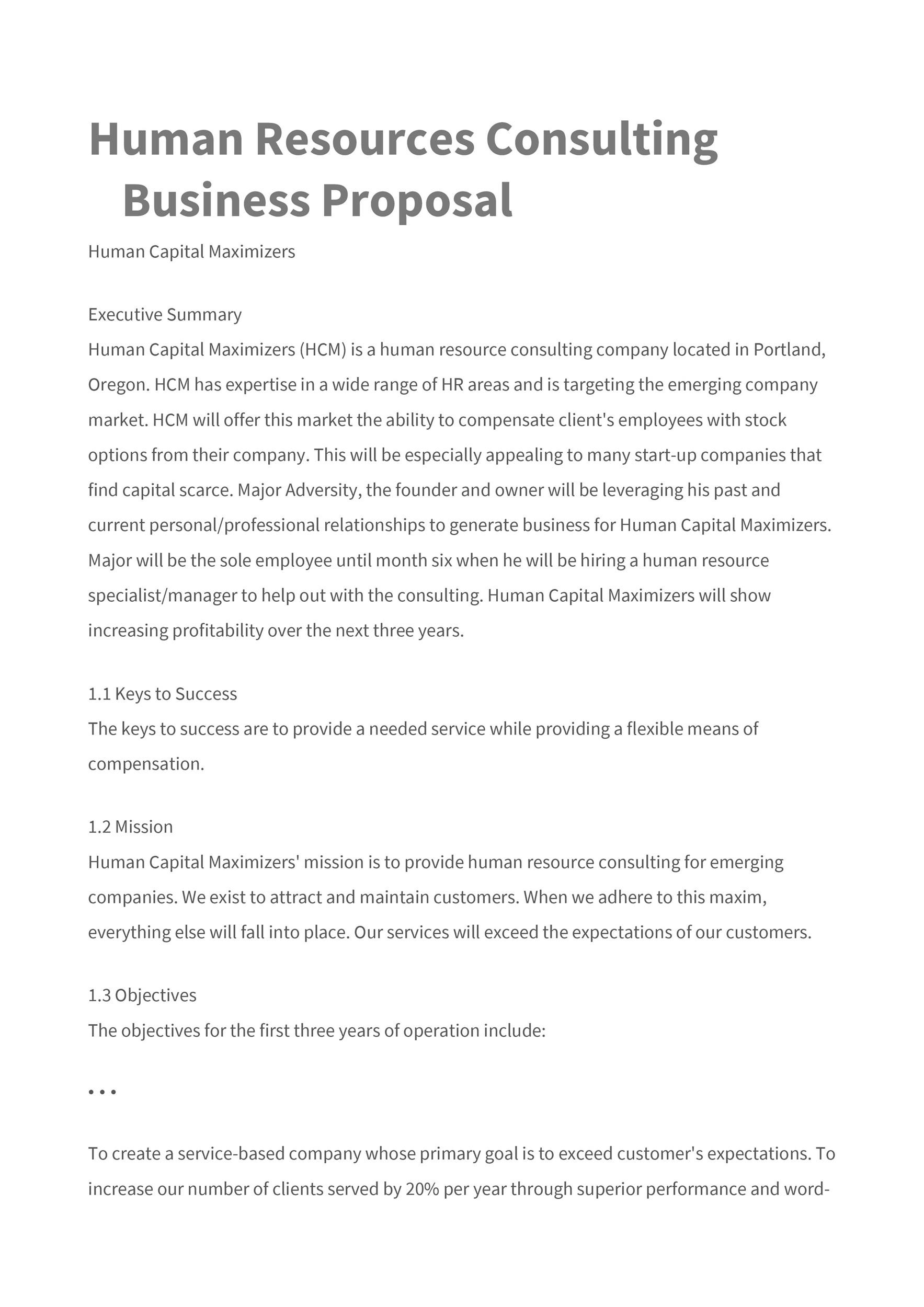 HR Consulting Business Proposal