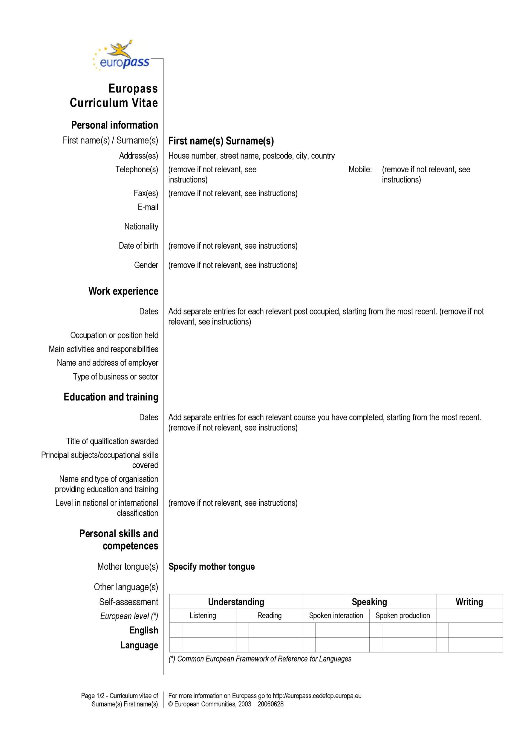Europass Curriculum Vitae
