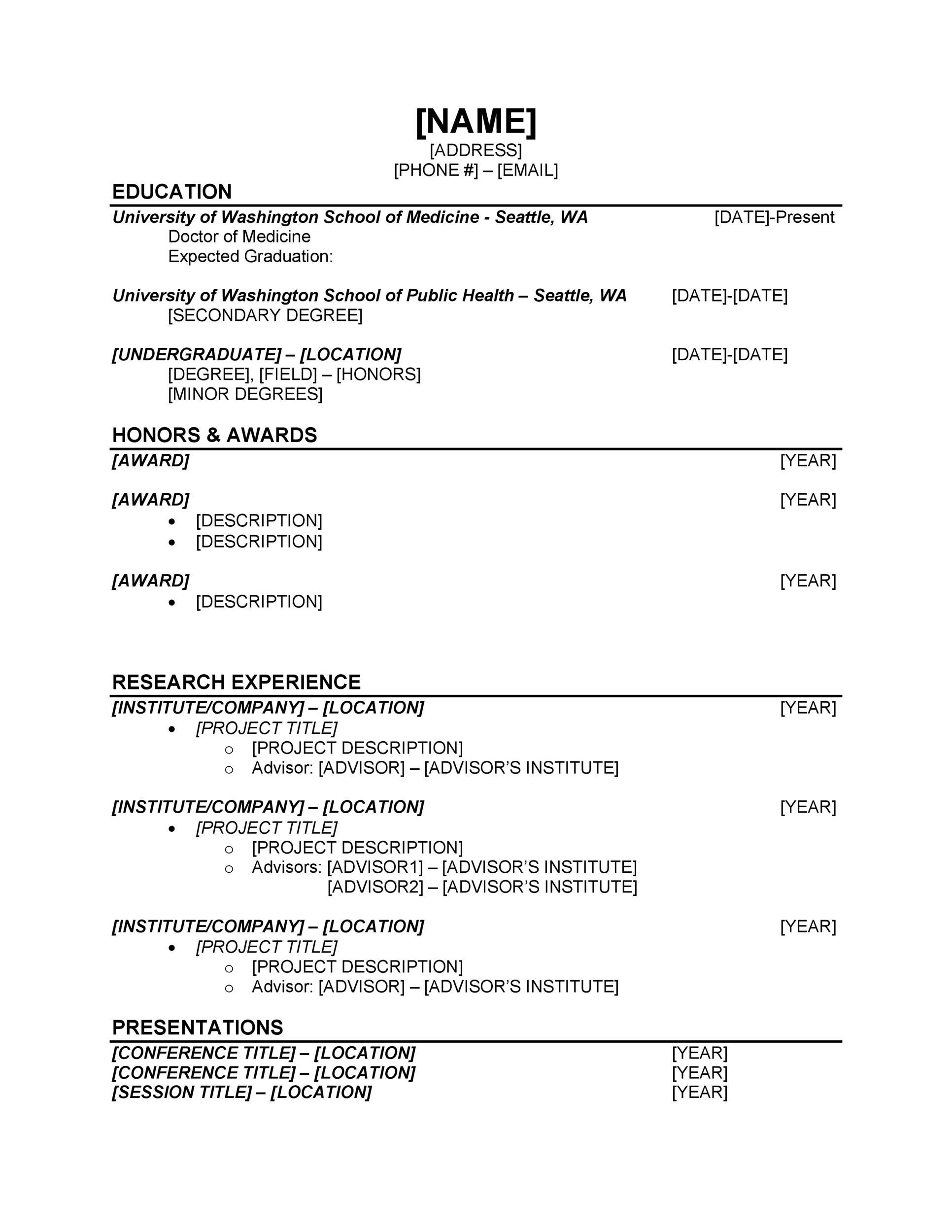 Black Curriculum Vitae Template