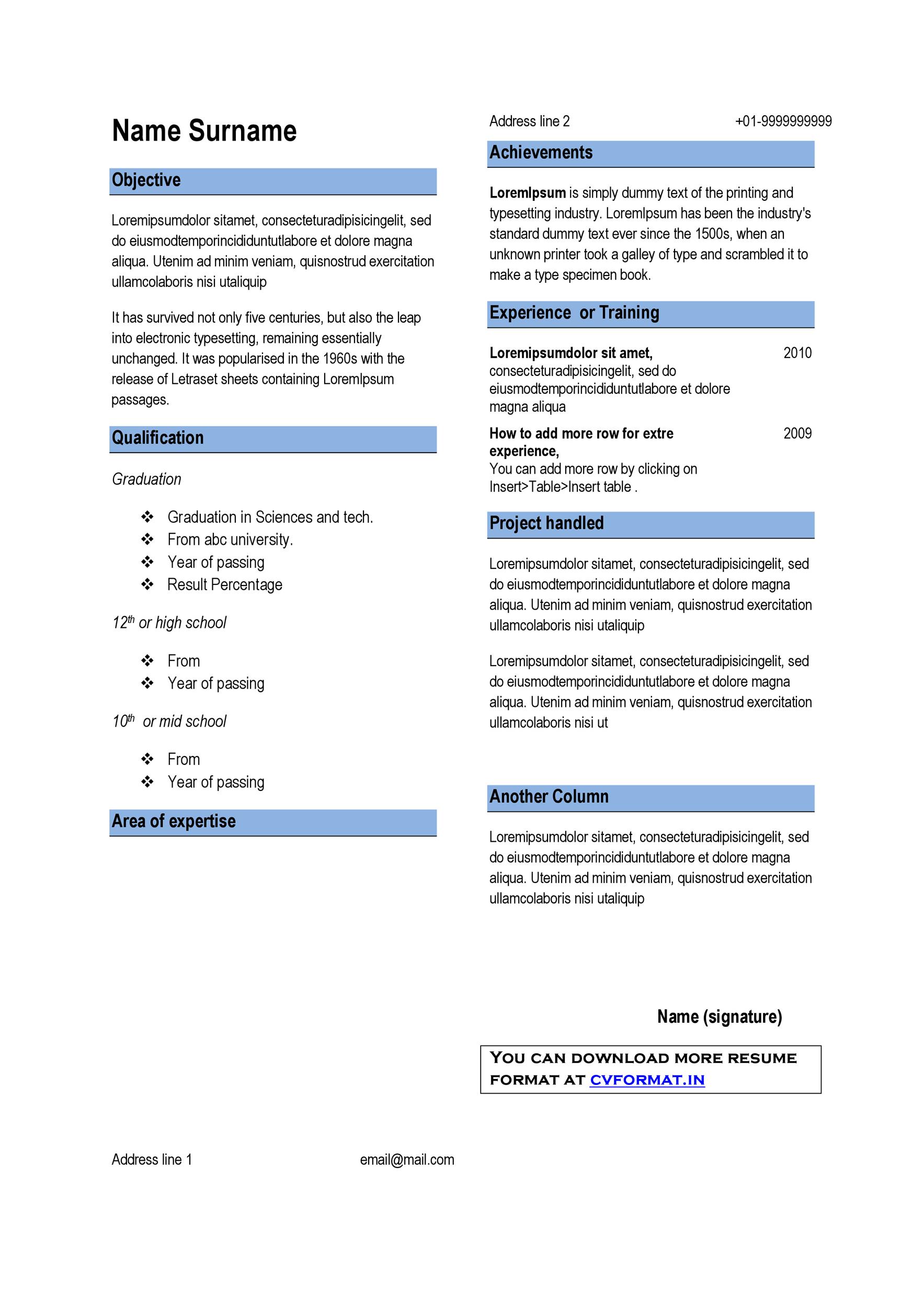 Two-Column CV Template