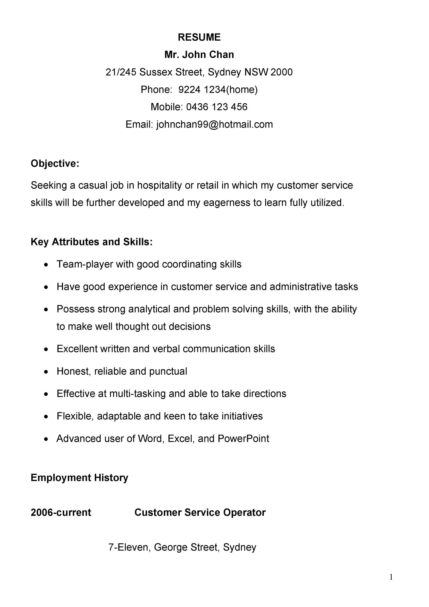 Sample Resume Template