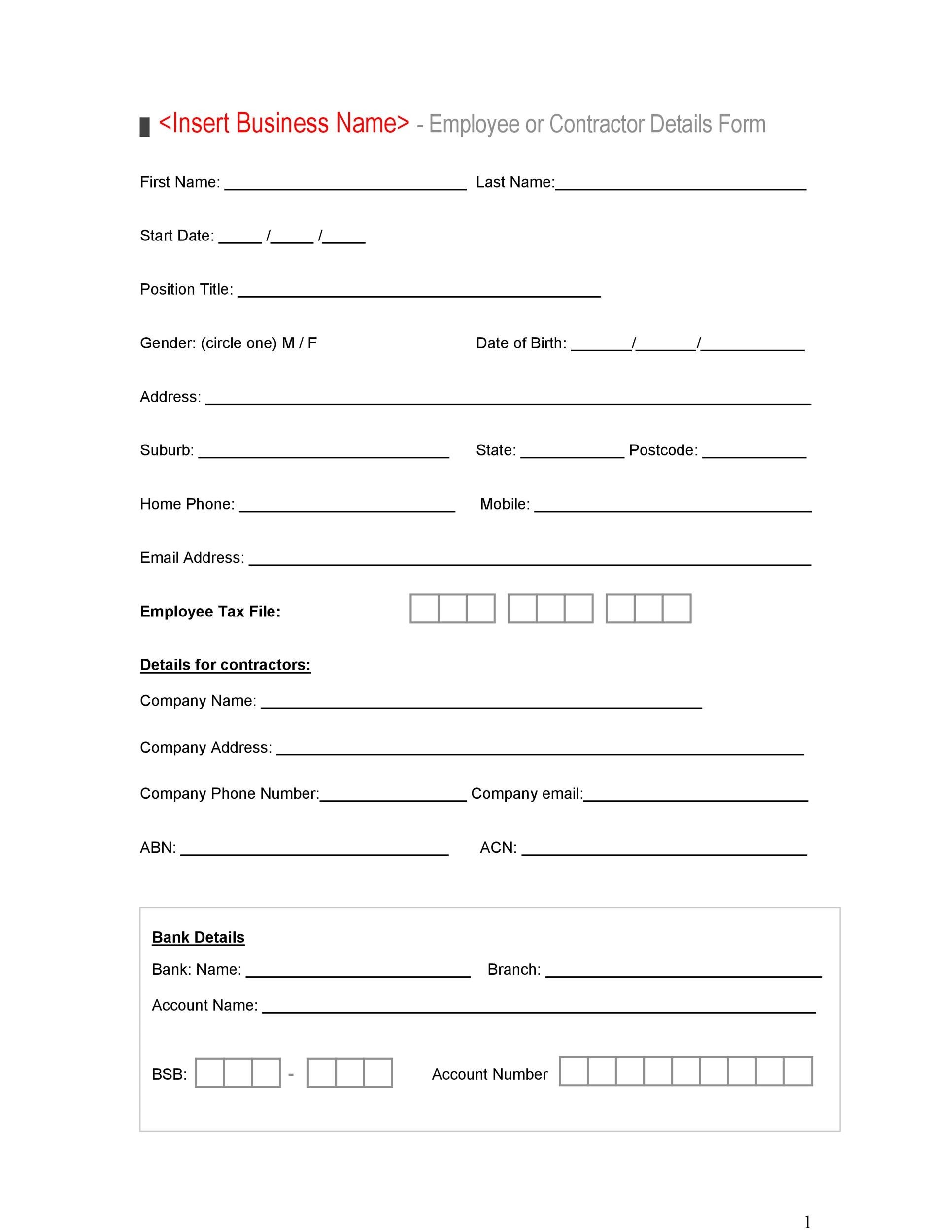 Employee Details Form
