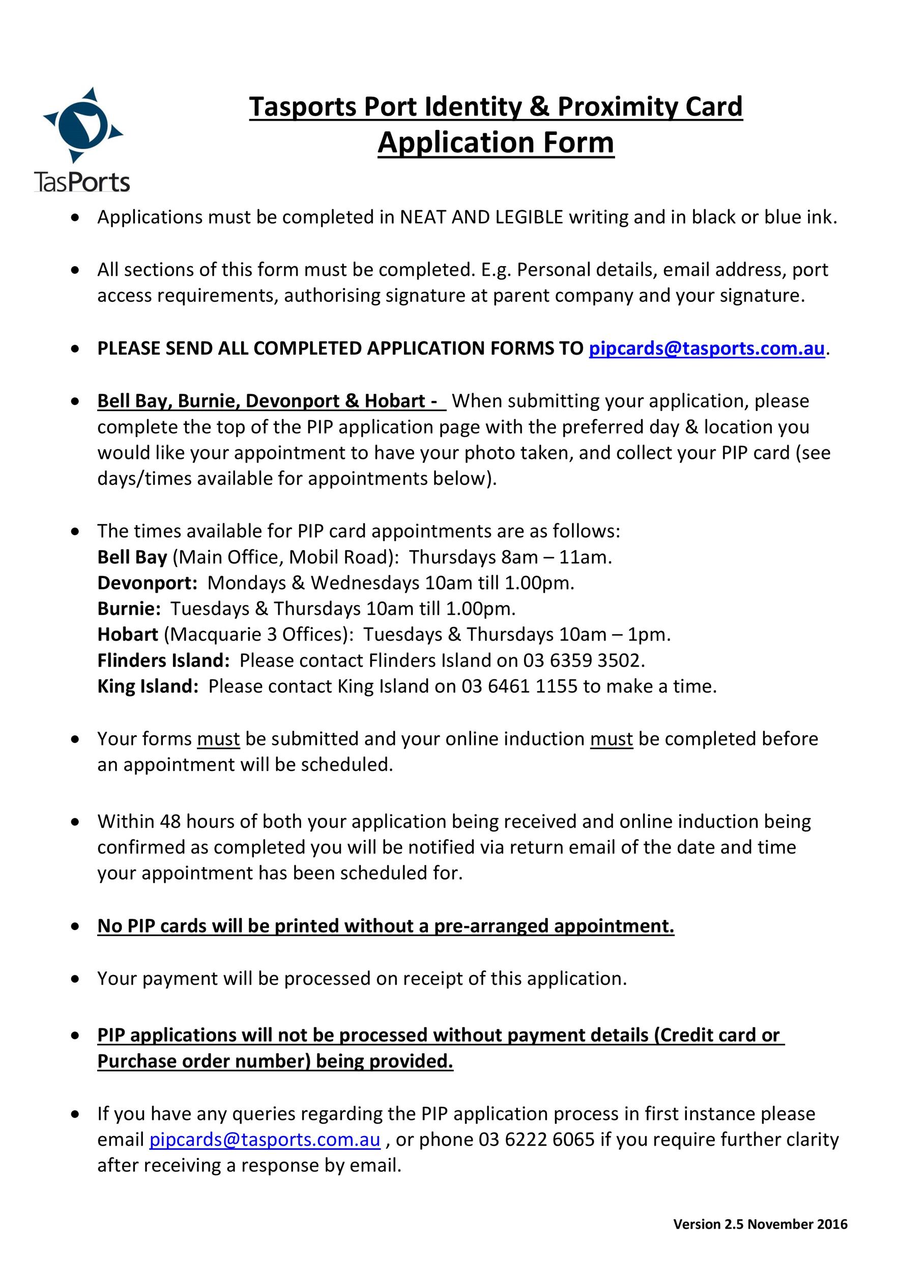 Application Form Template