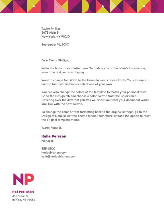 Geometric Letterhead Letter of Introduction