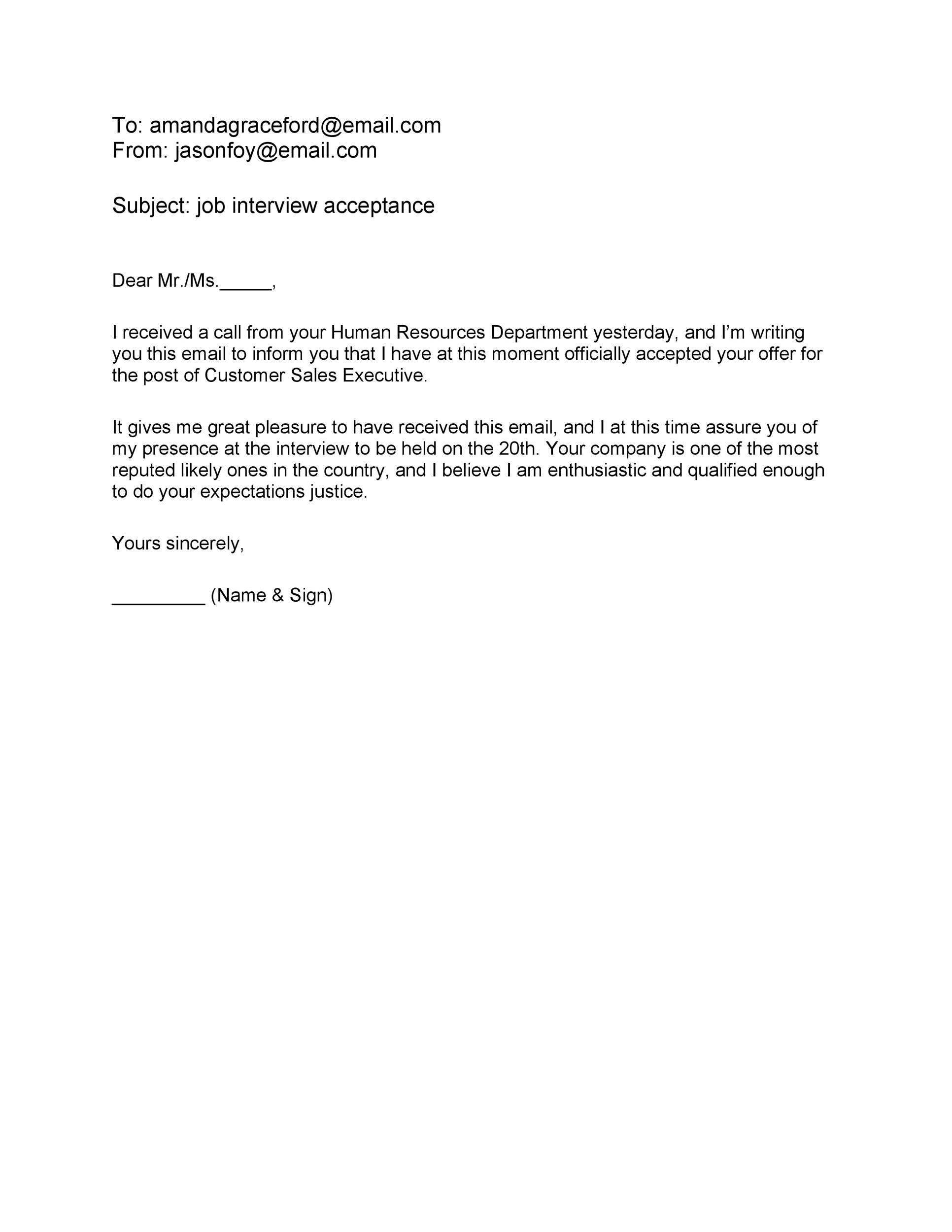 Job Interview Acceptance