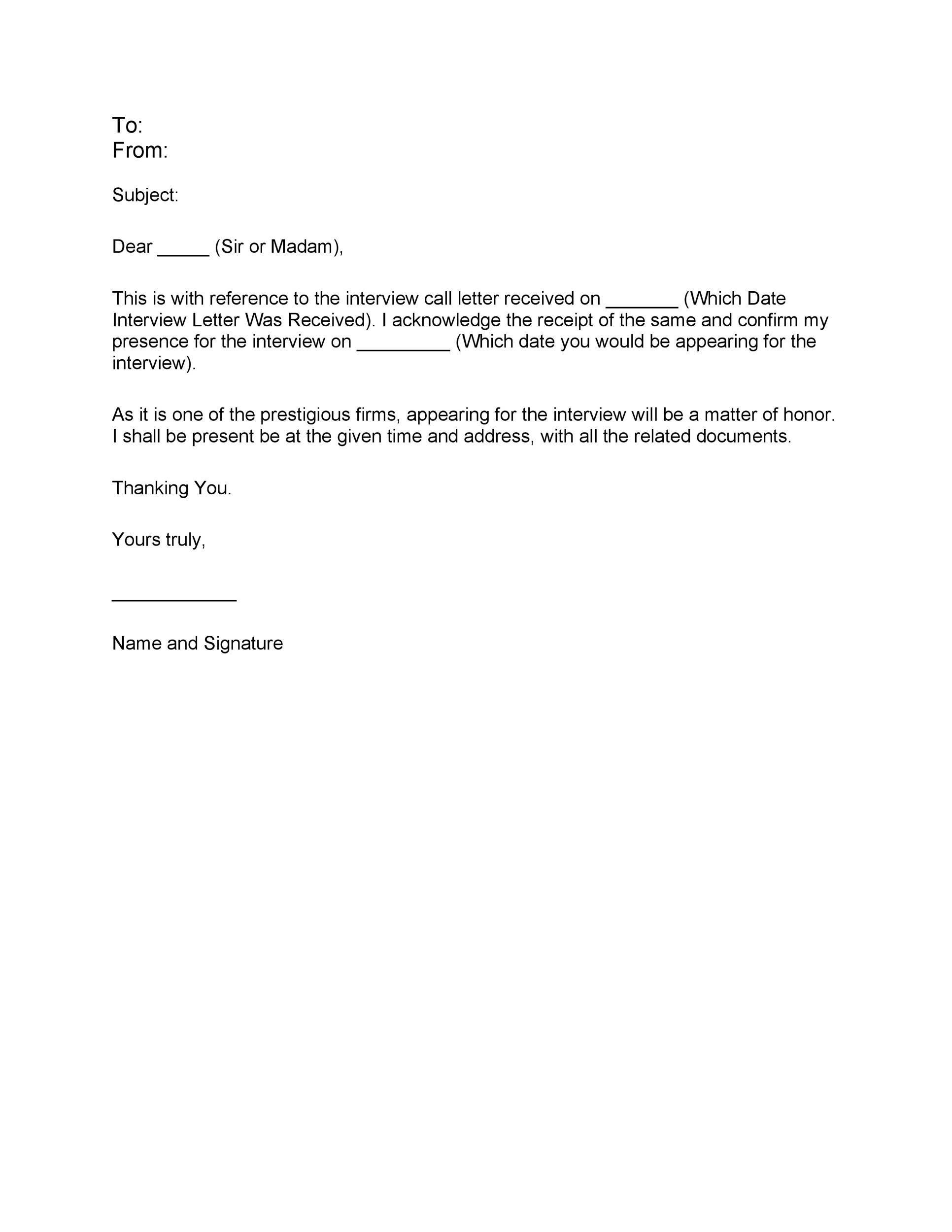 Interview Acceptance Email Format