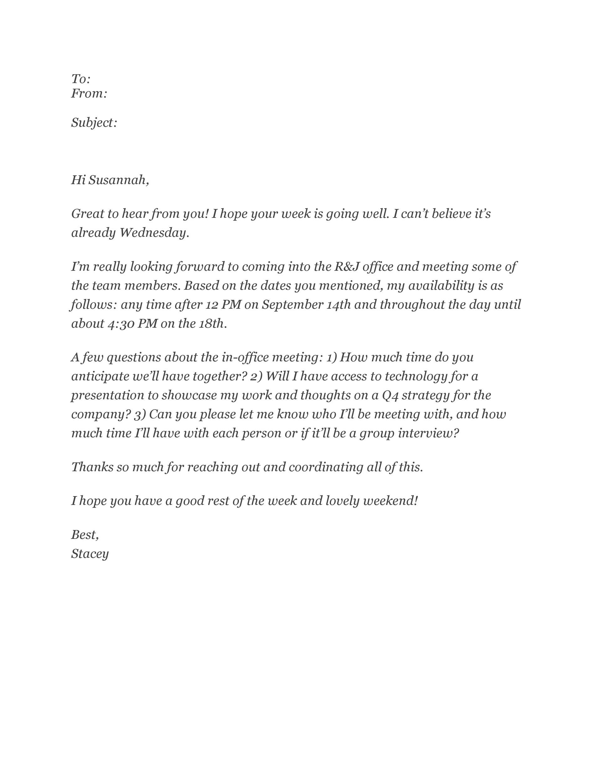 Simple Interview Acceptance Email