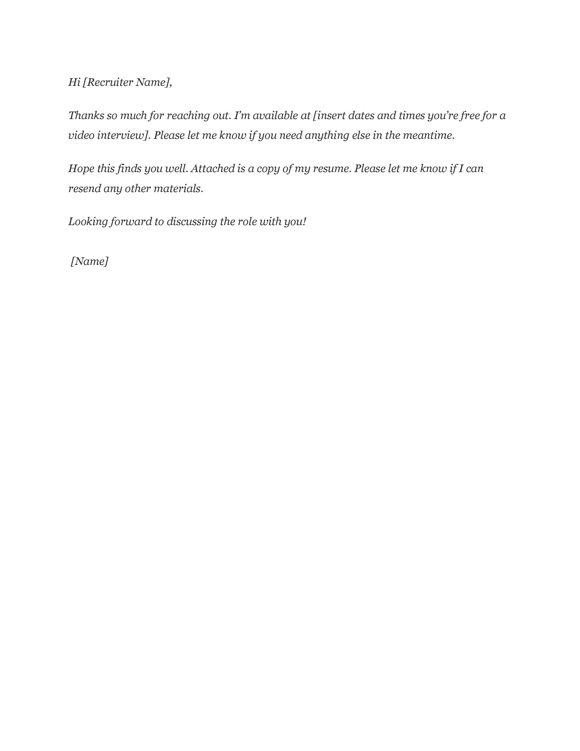 Simple Interview Acceptance Email