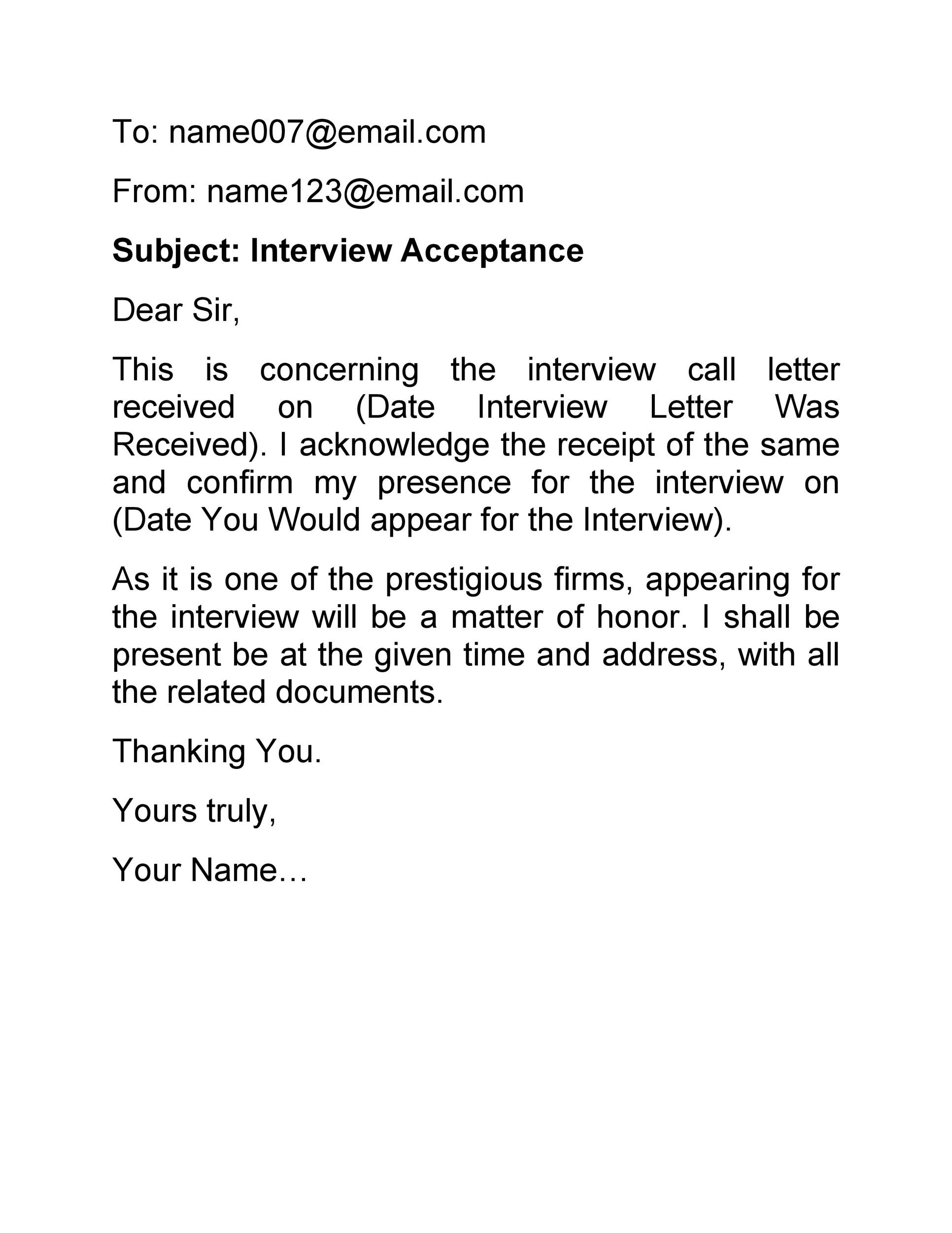 Interview Acceptance