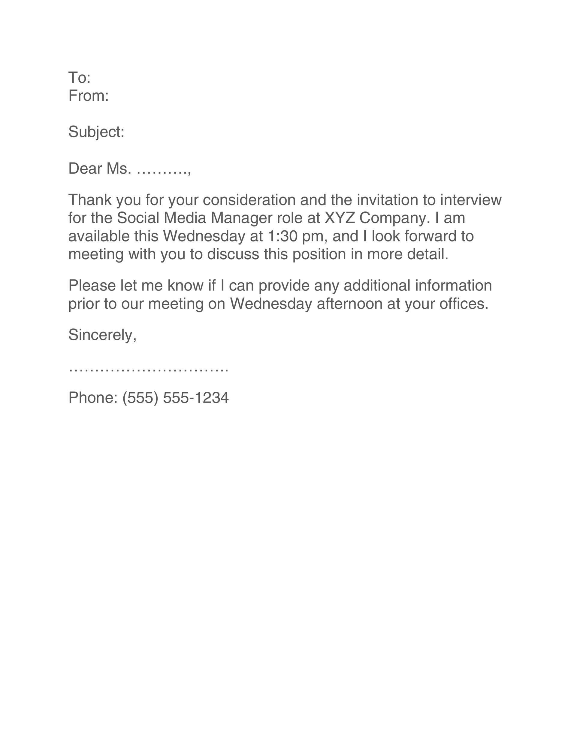 Interview Acceptance Format