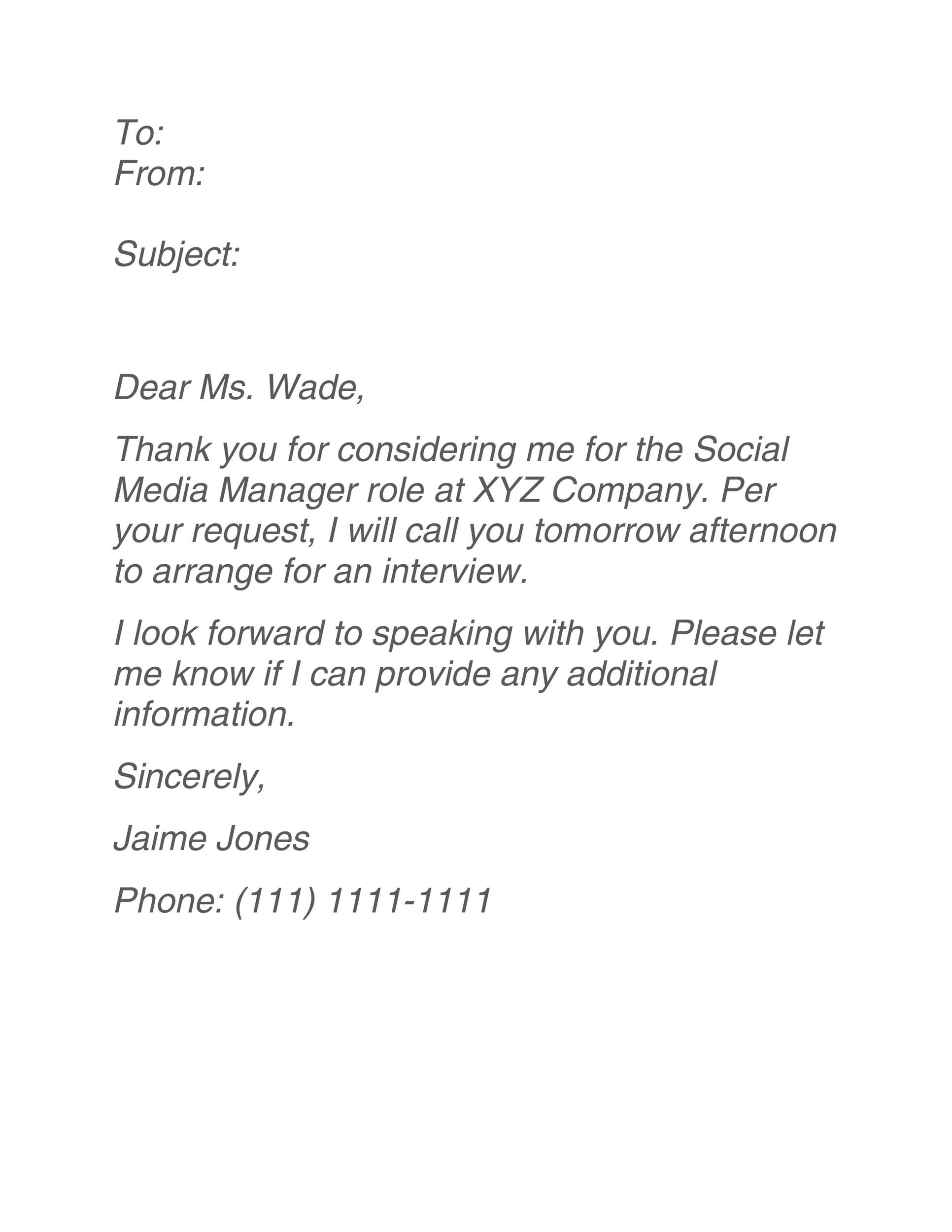 Interview Acceptance Template