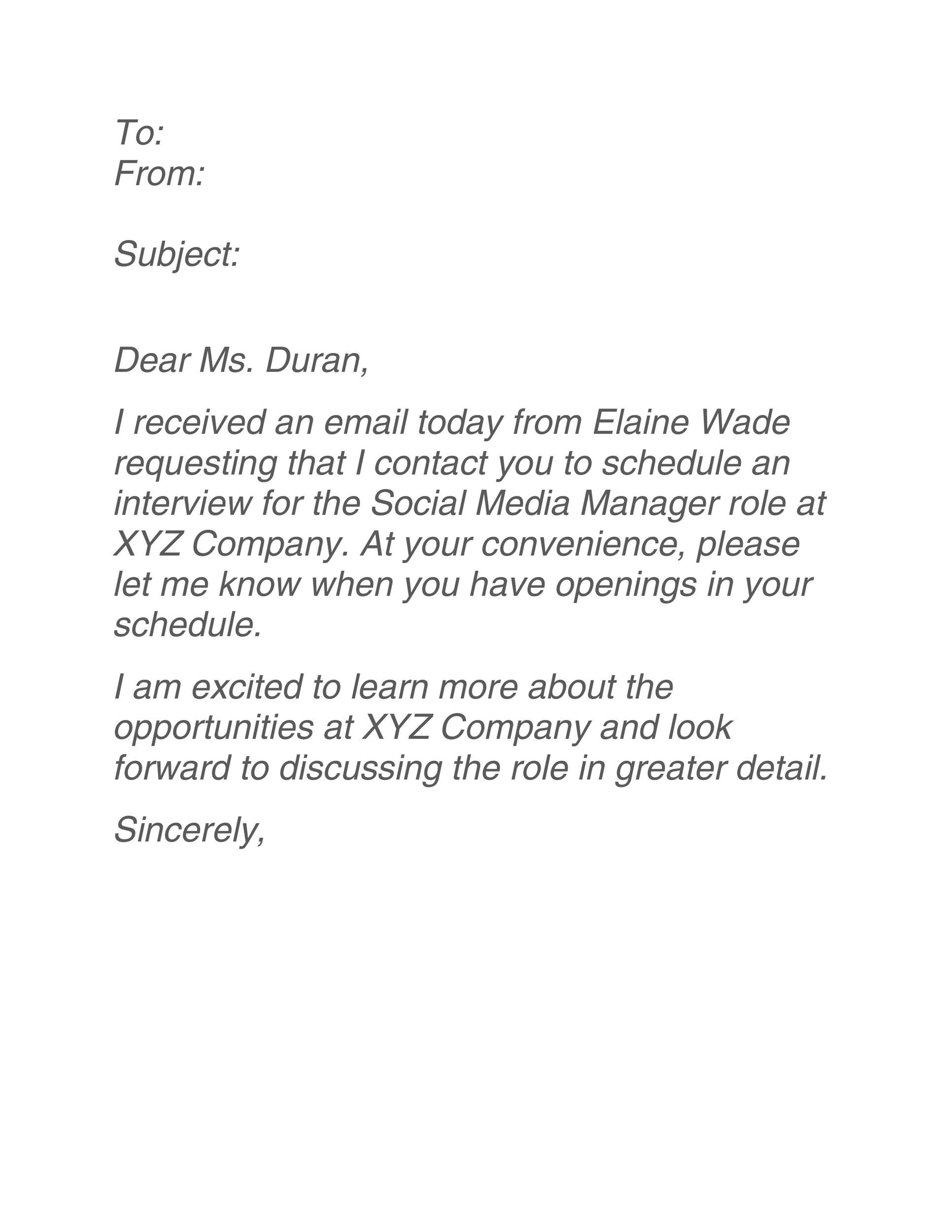 Interview Confirmation Email Template