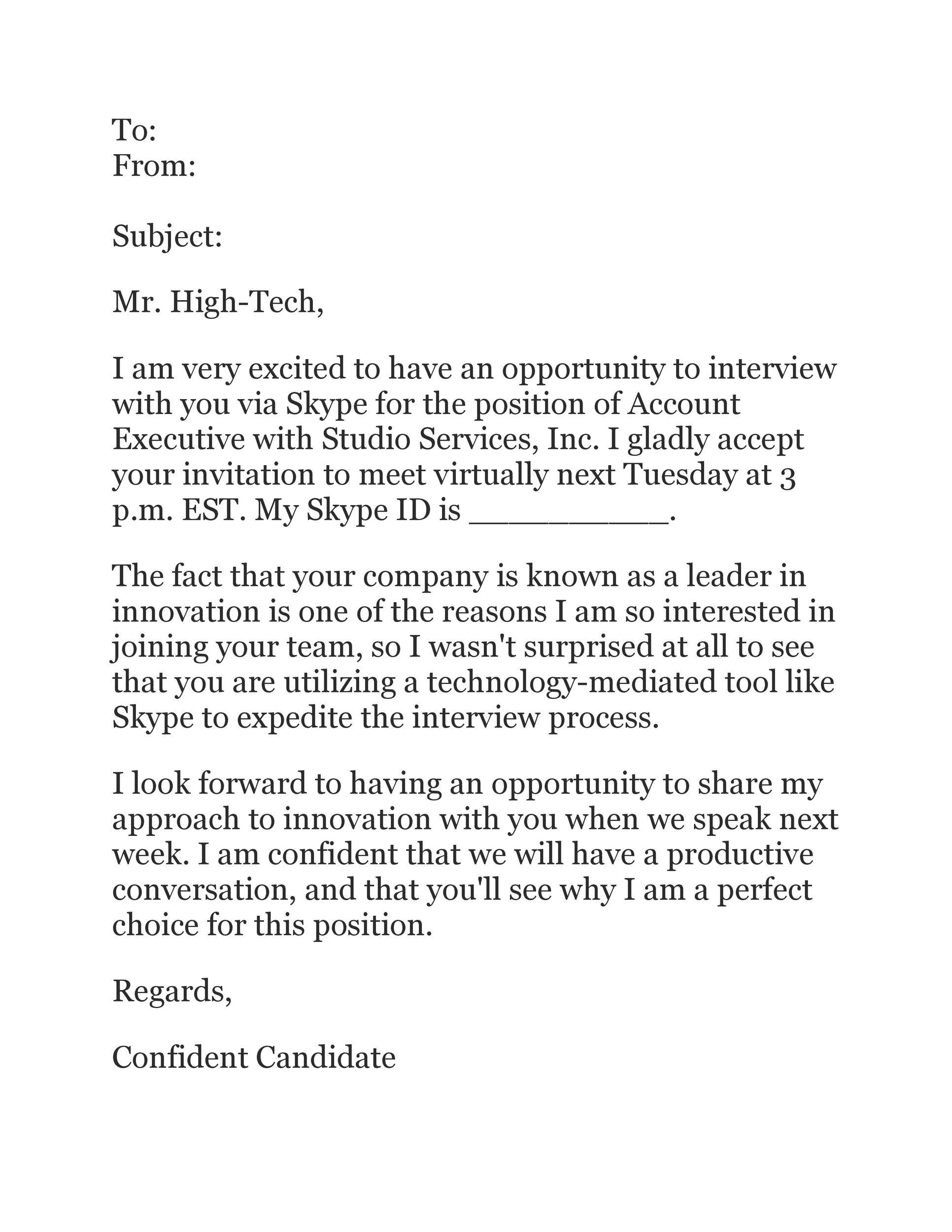 Job Interview Acceptance Letter Format