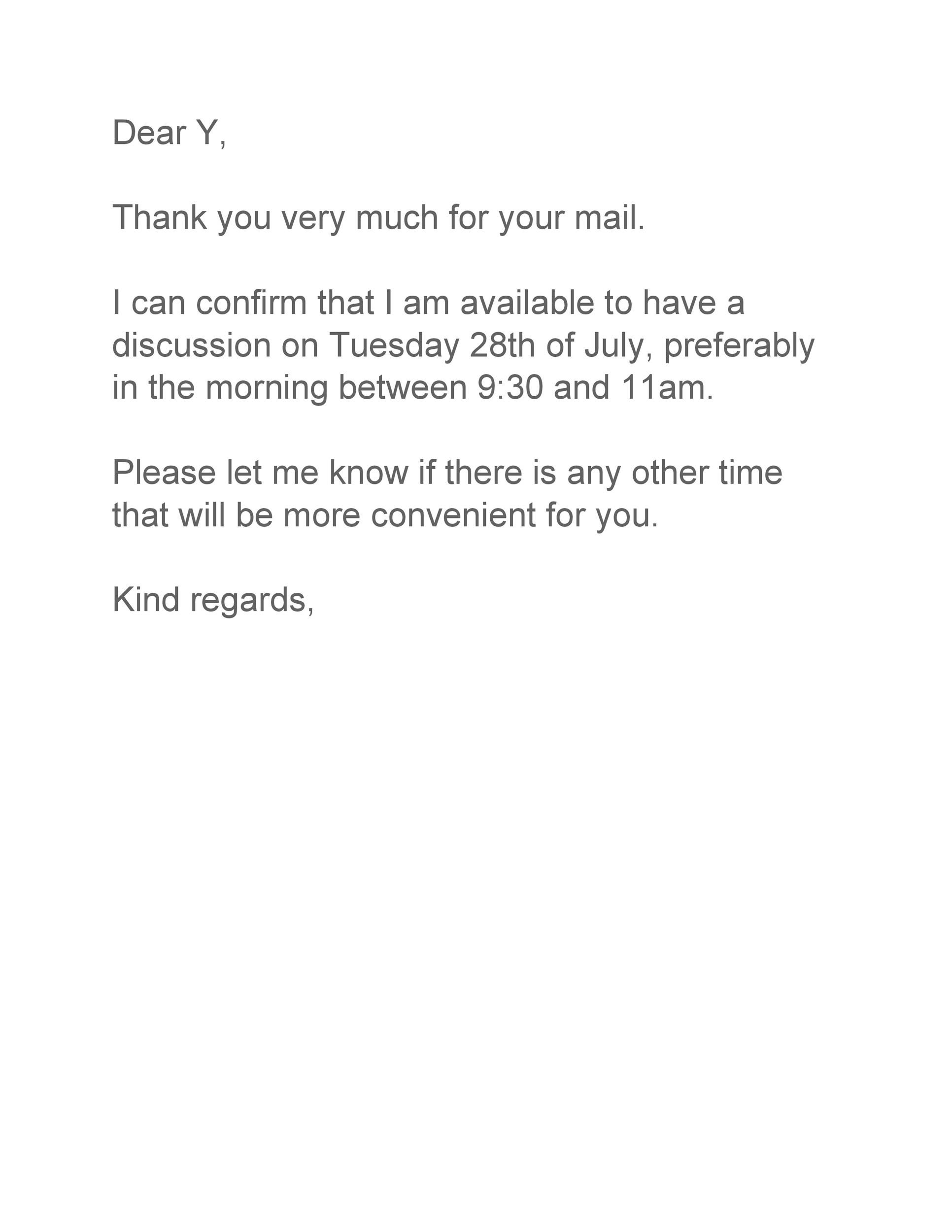 Interview Acceptance Letter Sample
