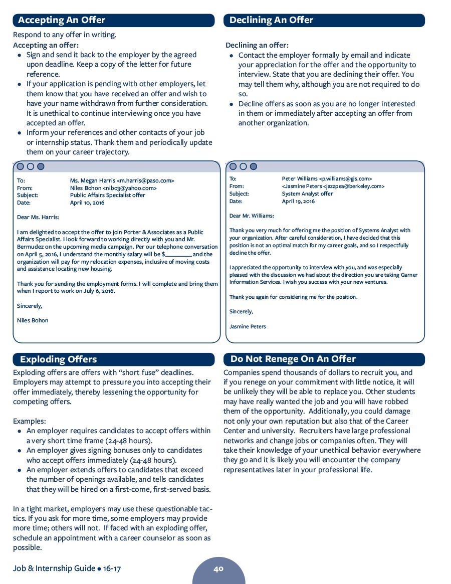 Write a Job Offer Acceptance Letter