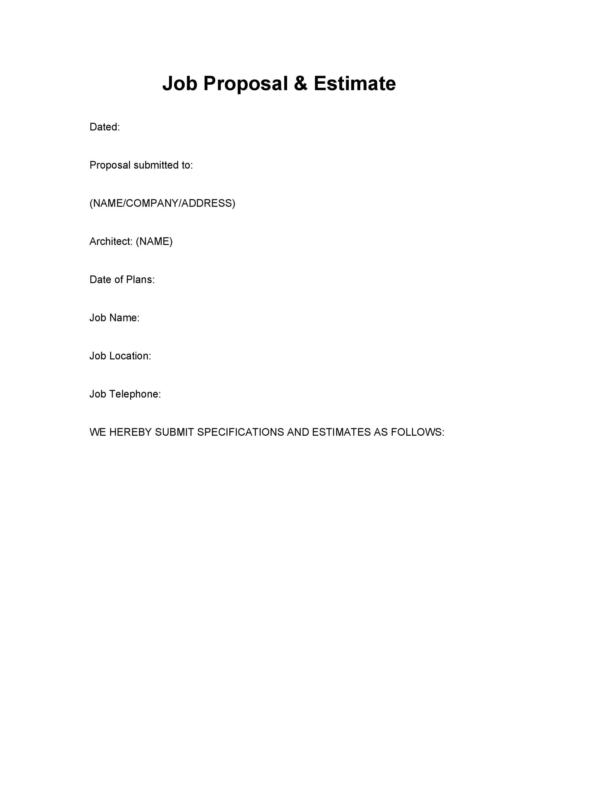 Job Proposal & Estimate