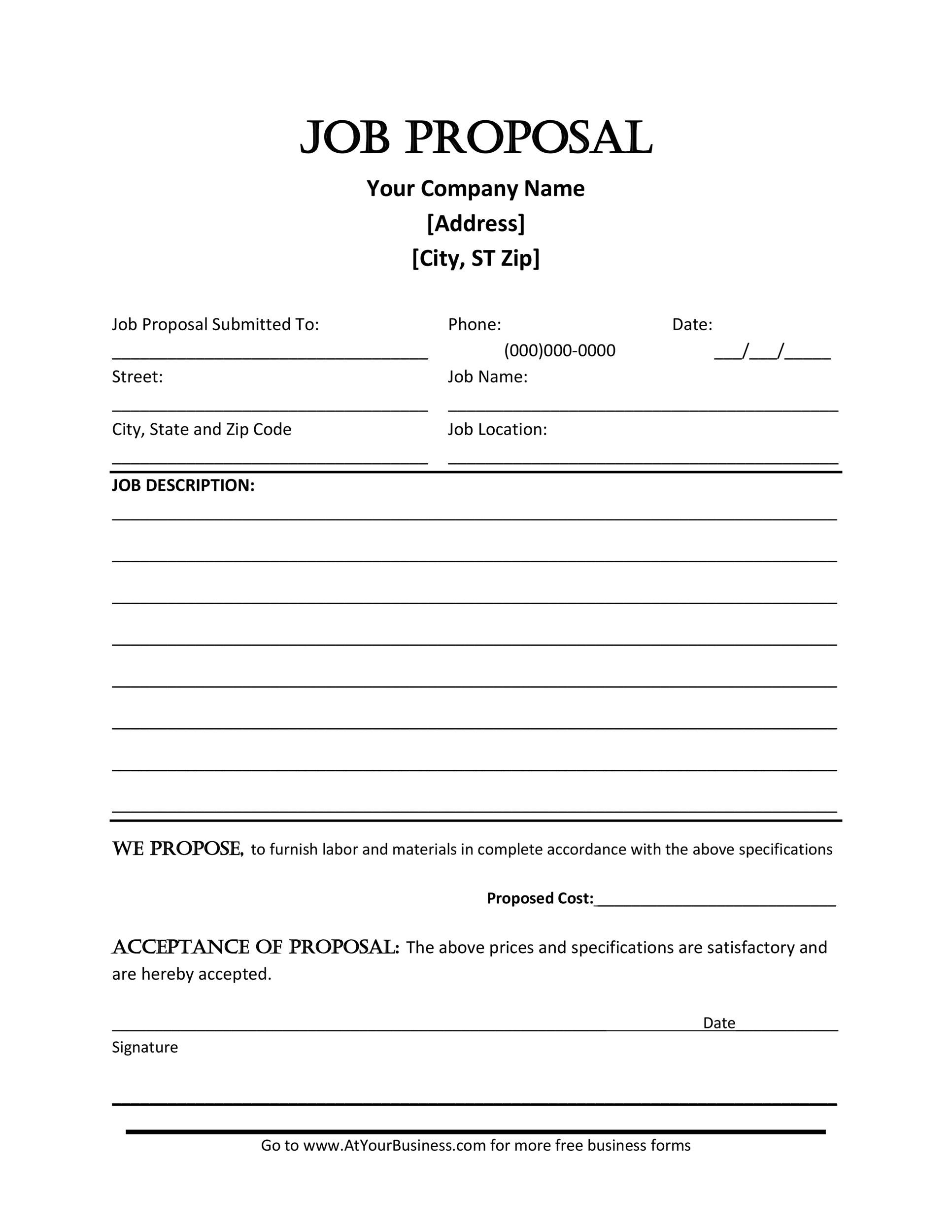 Blank Job Proposal