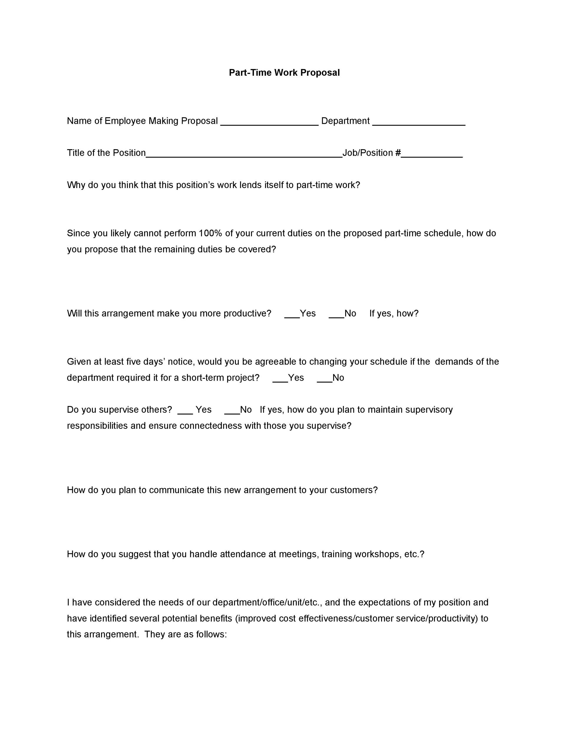 Part-Time Work Proposal