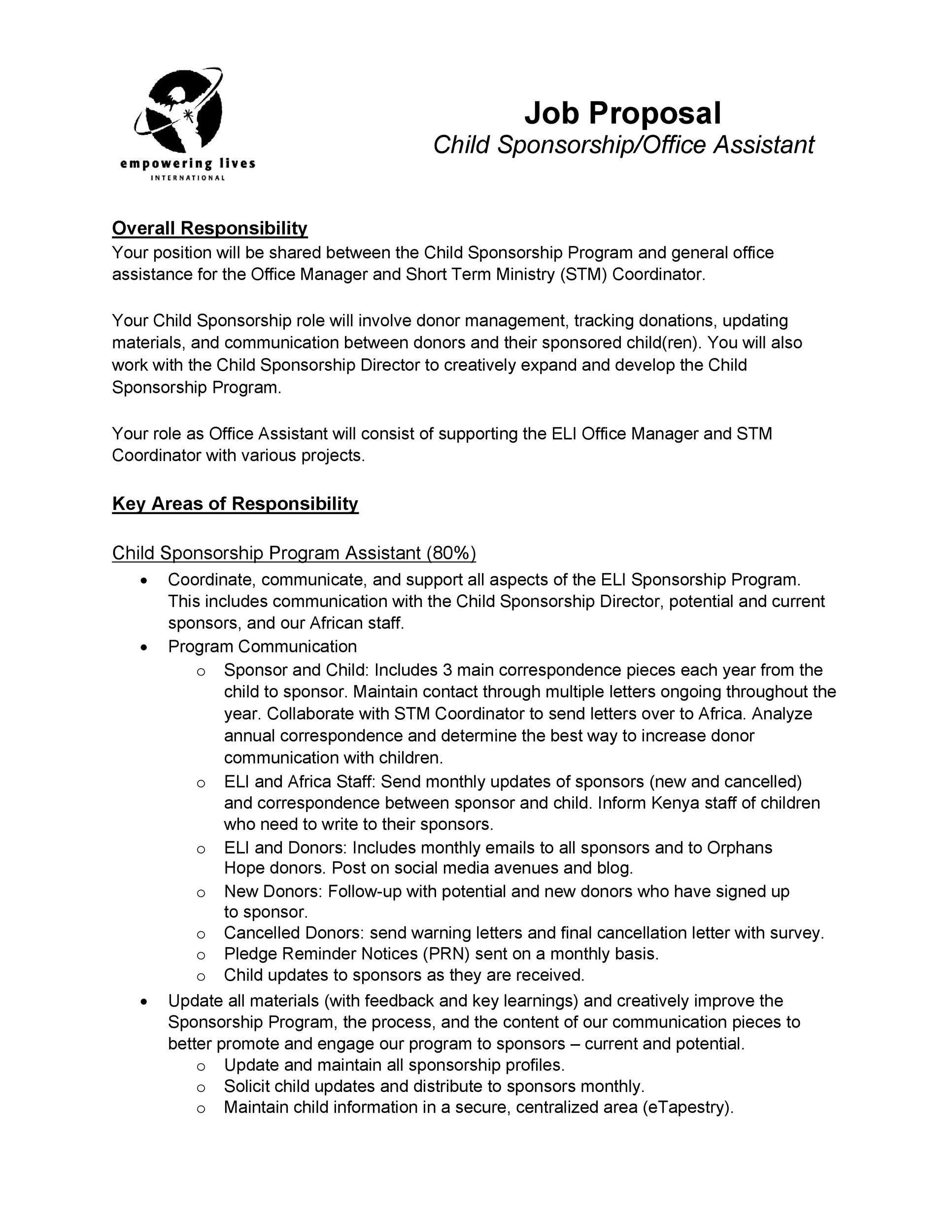 Job Proposal Sample