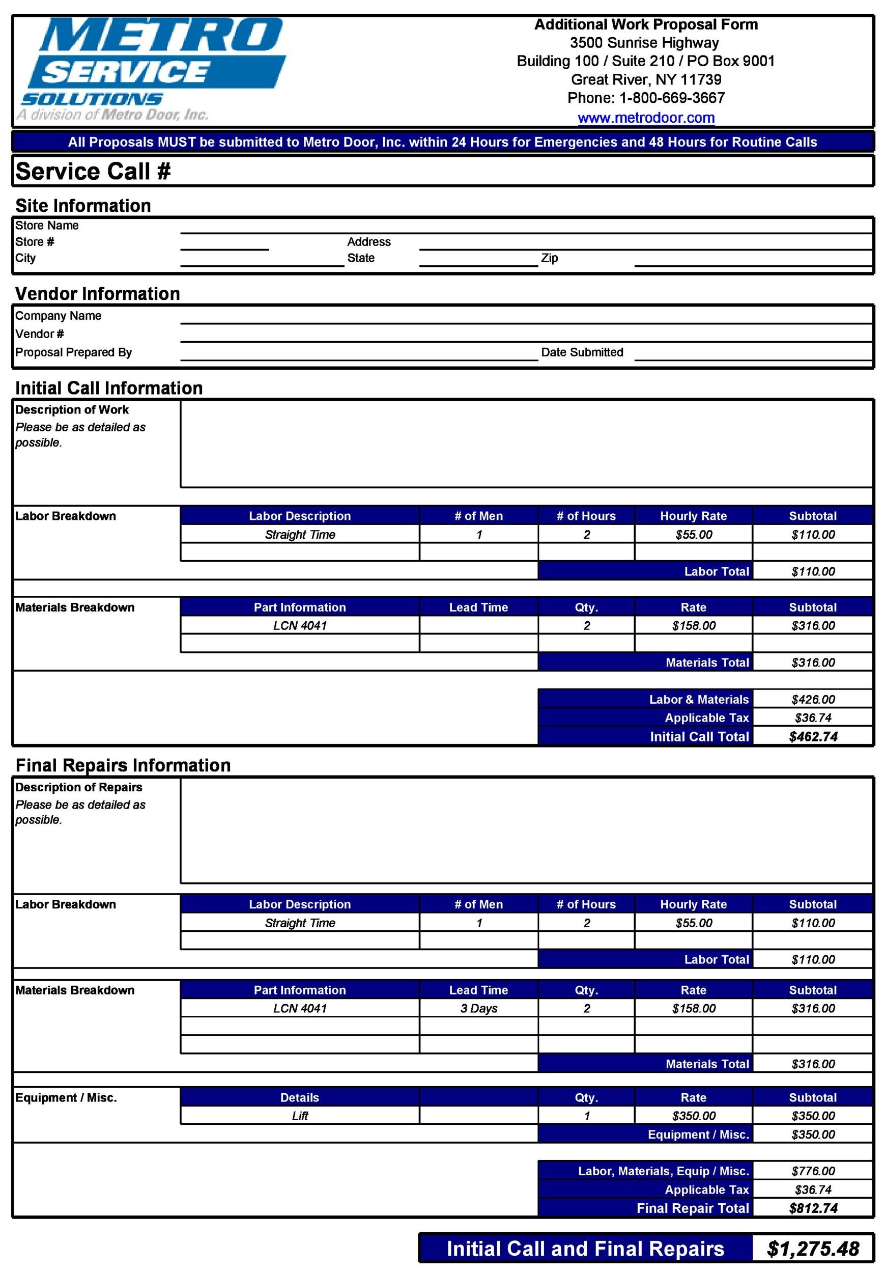 Job Proposal Form