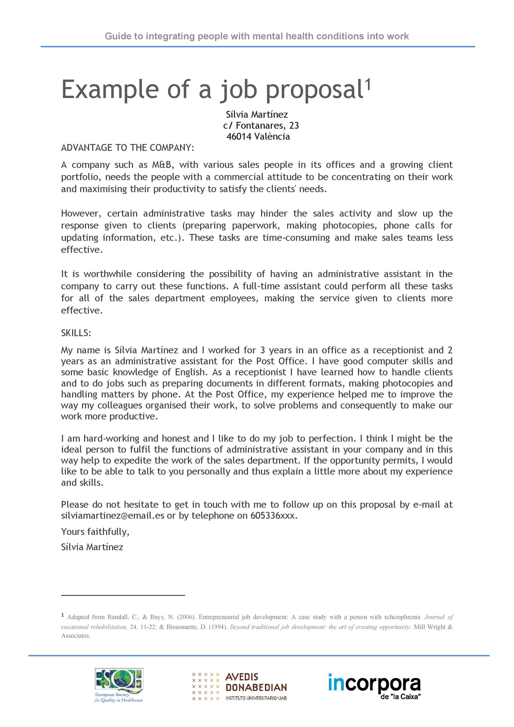 Example of a Job Proposal