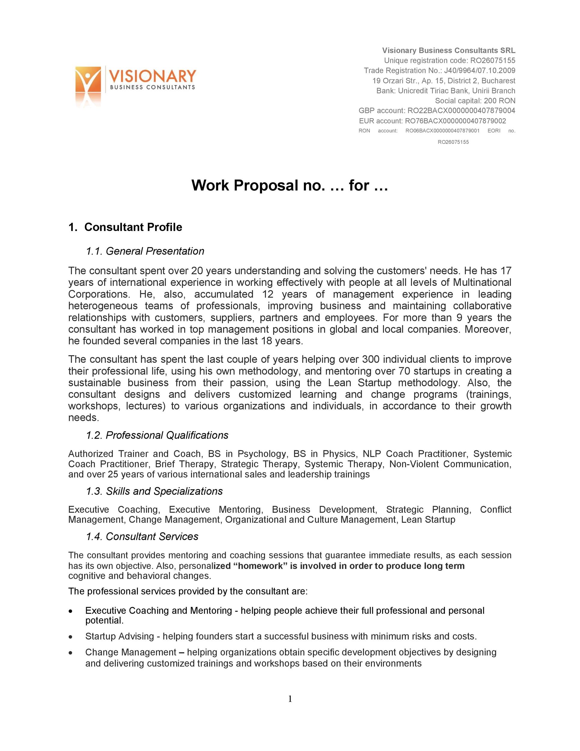 Work Proposal Template