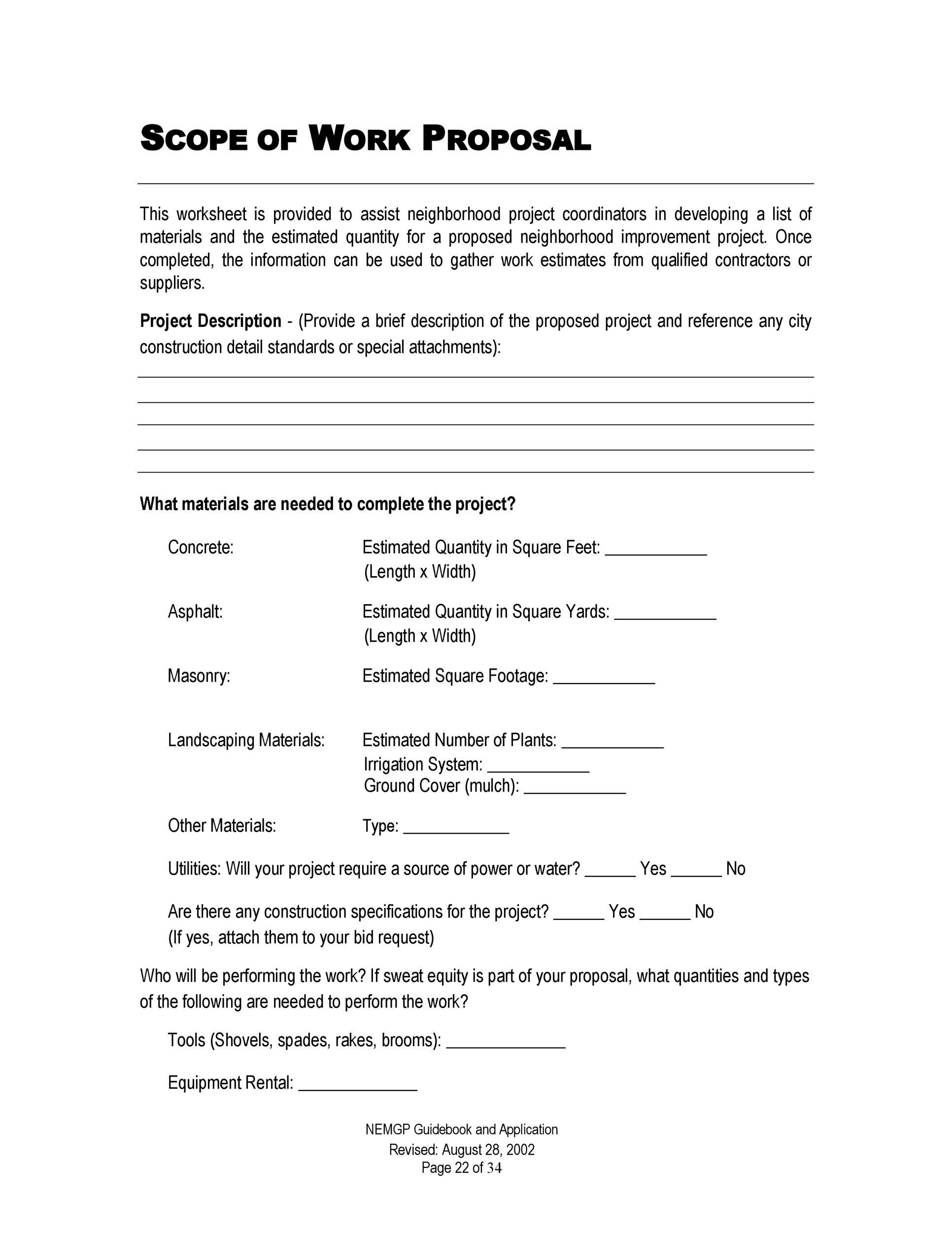 Scope of Work Proposal