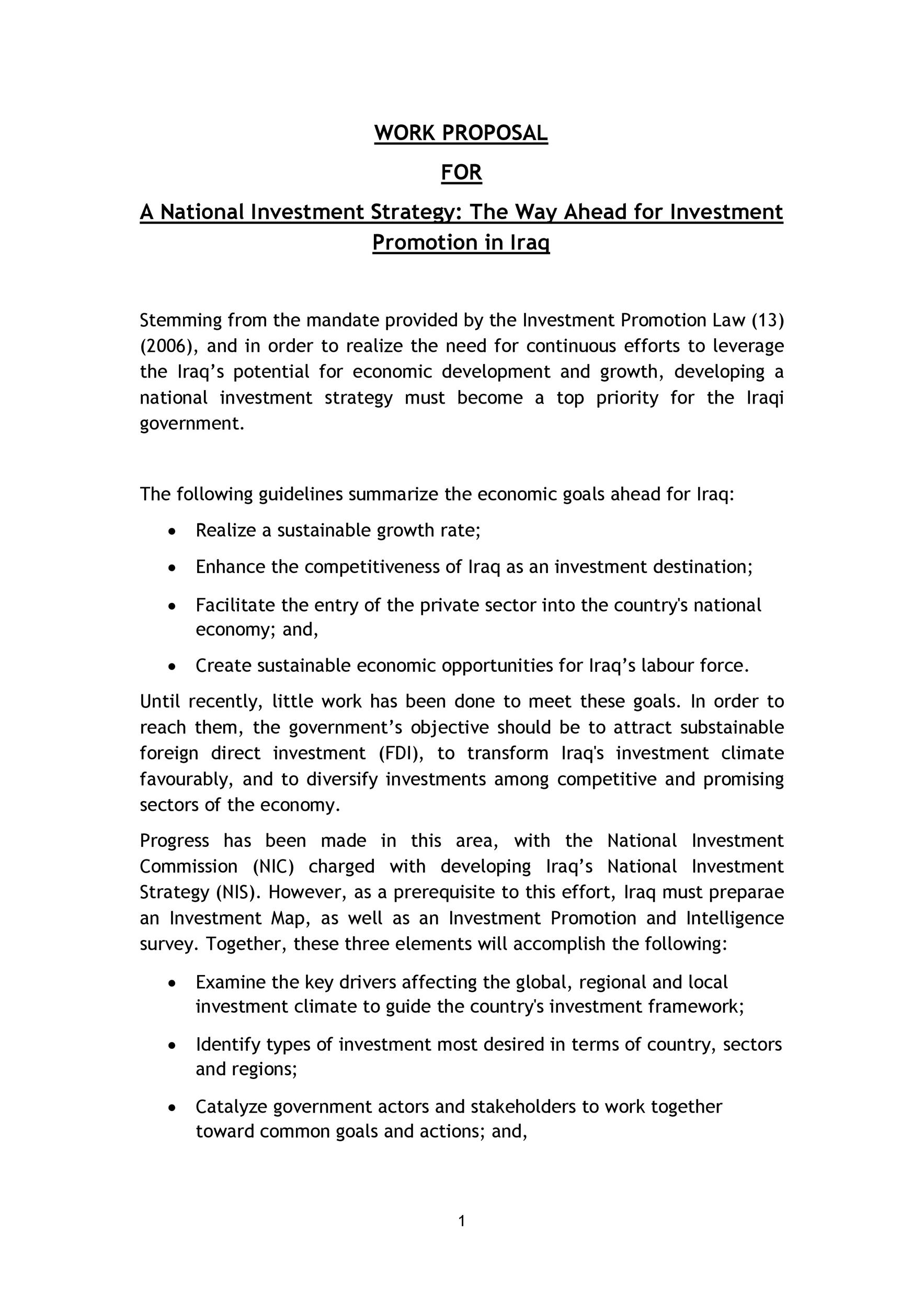 Sample of Work Proposal