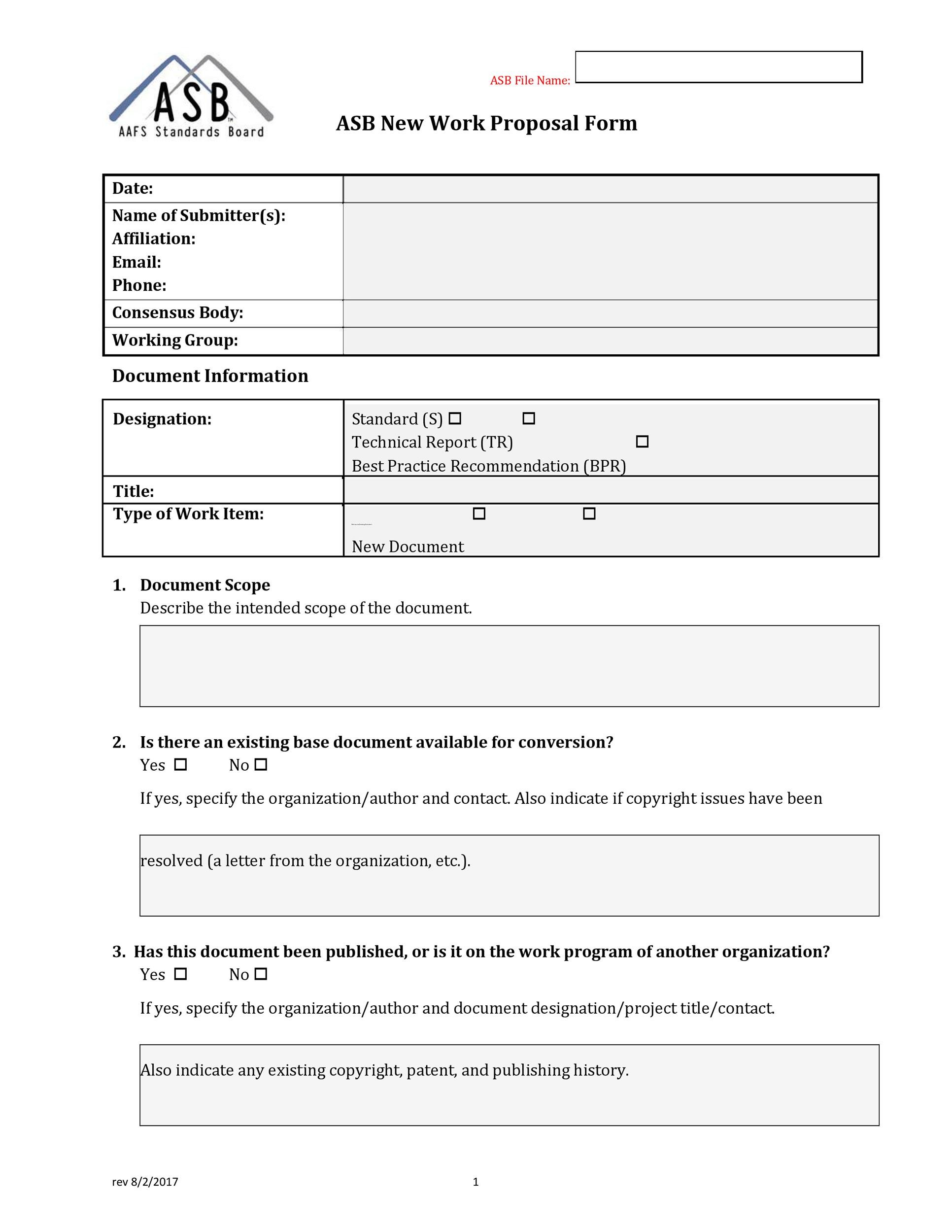 ASB New Work Proposal Form