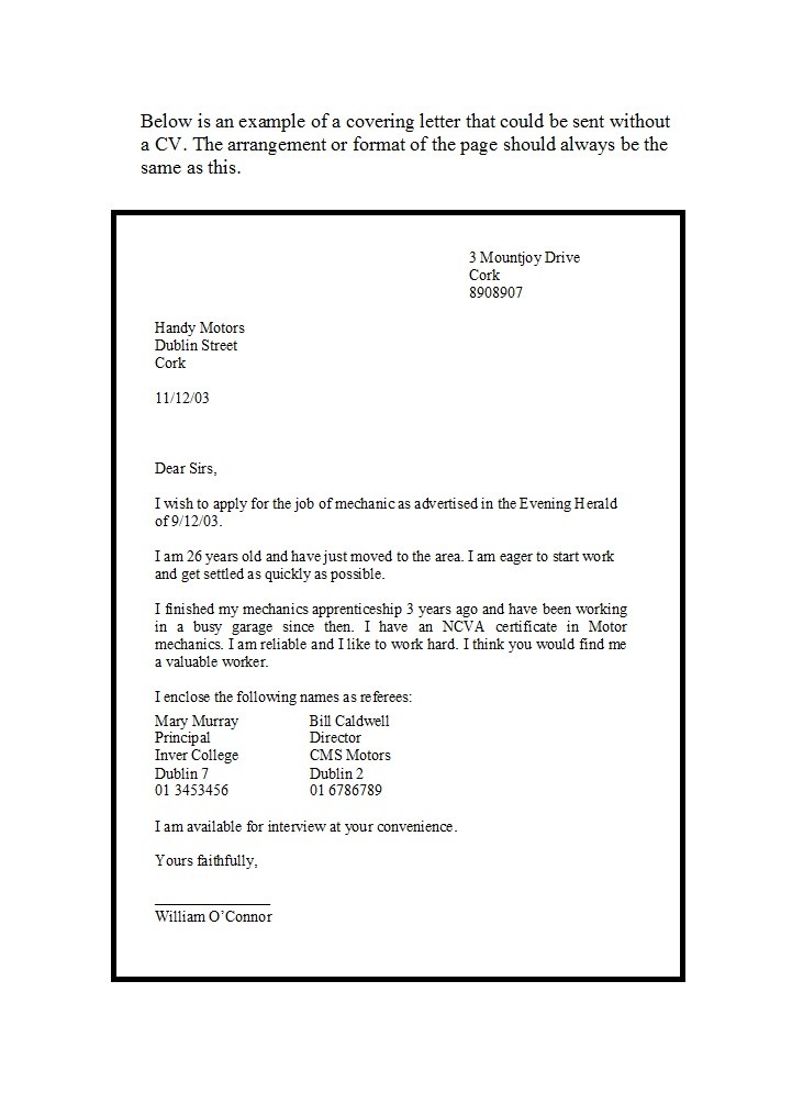 Sample Letter of Application