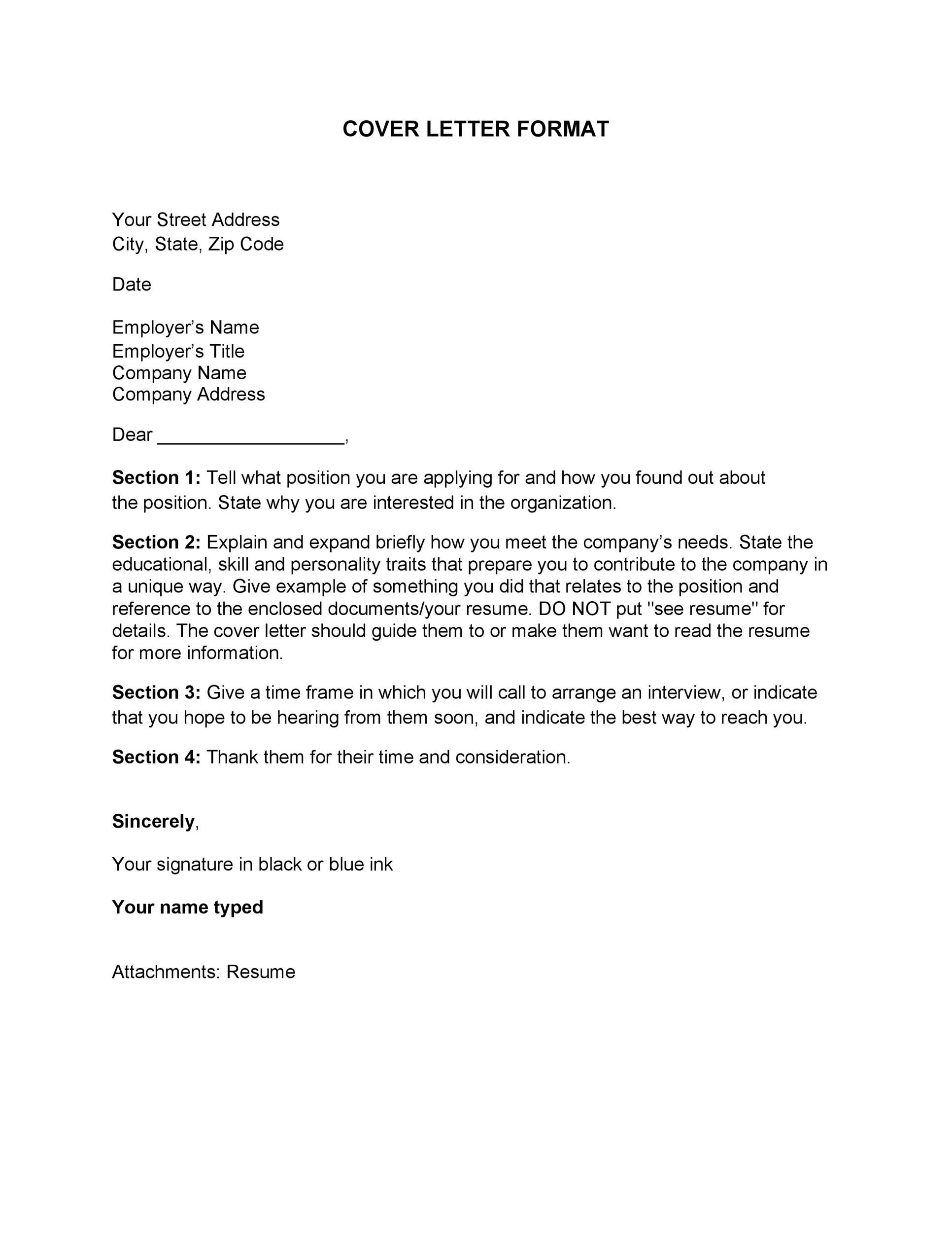 Cover Letter Format