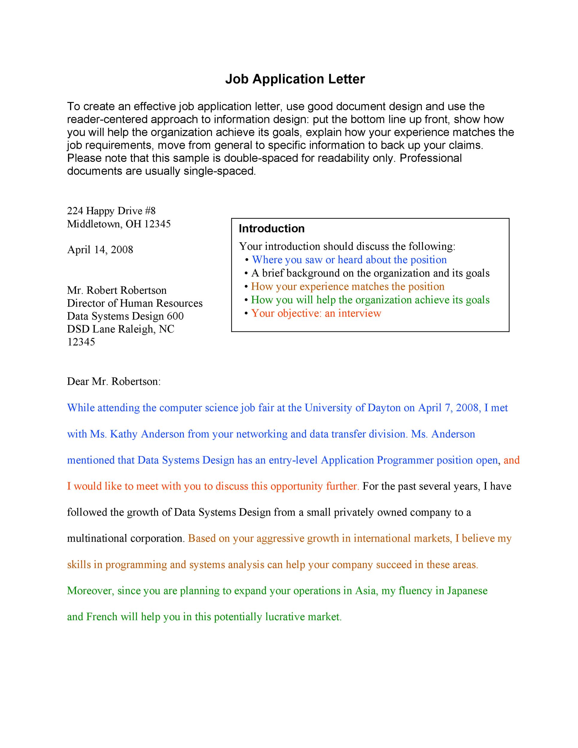 Job Application Letter