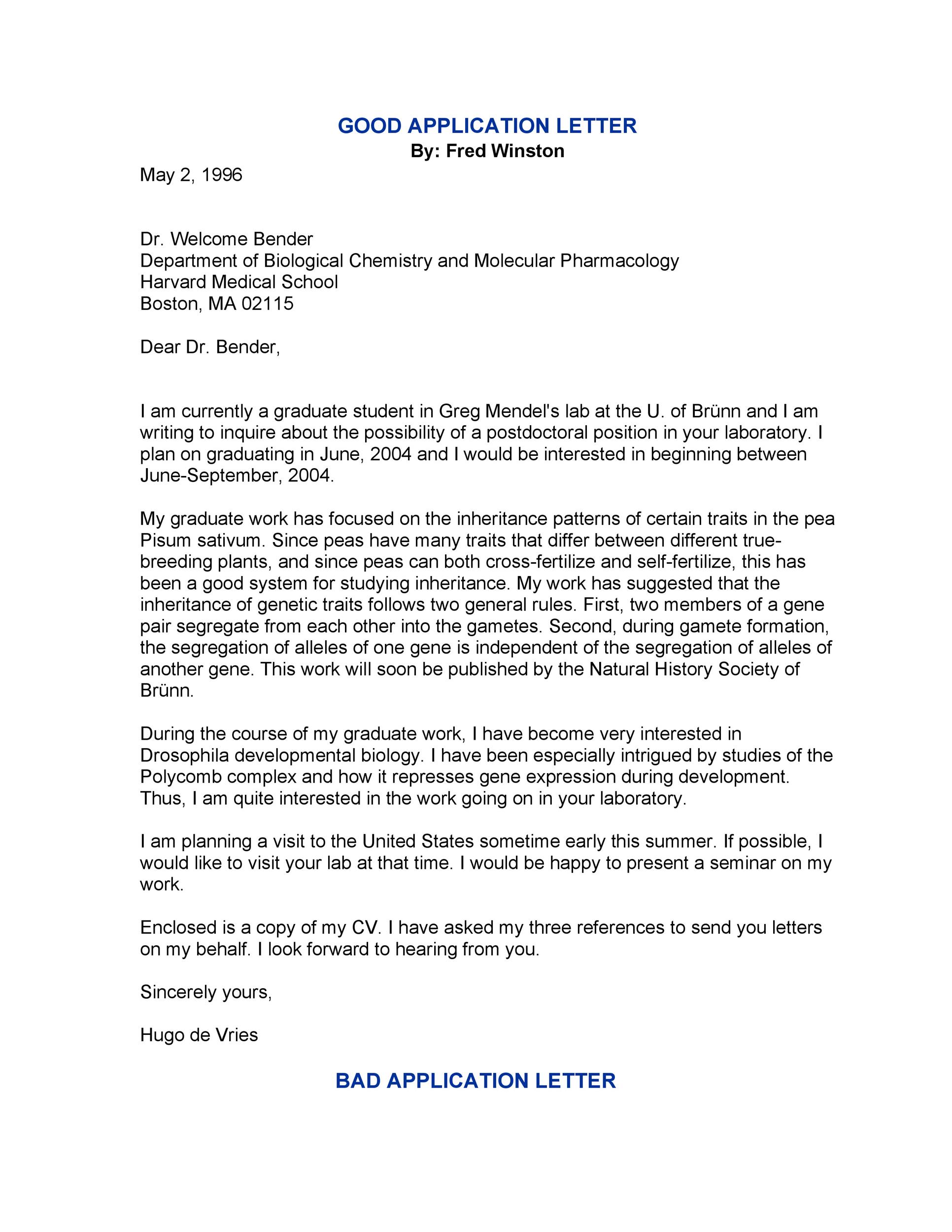Good Application Letter