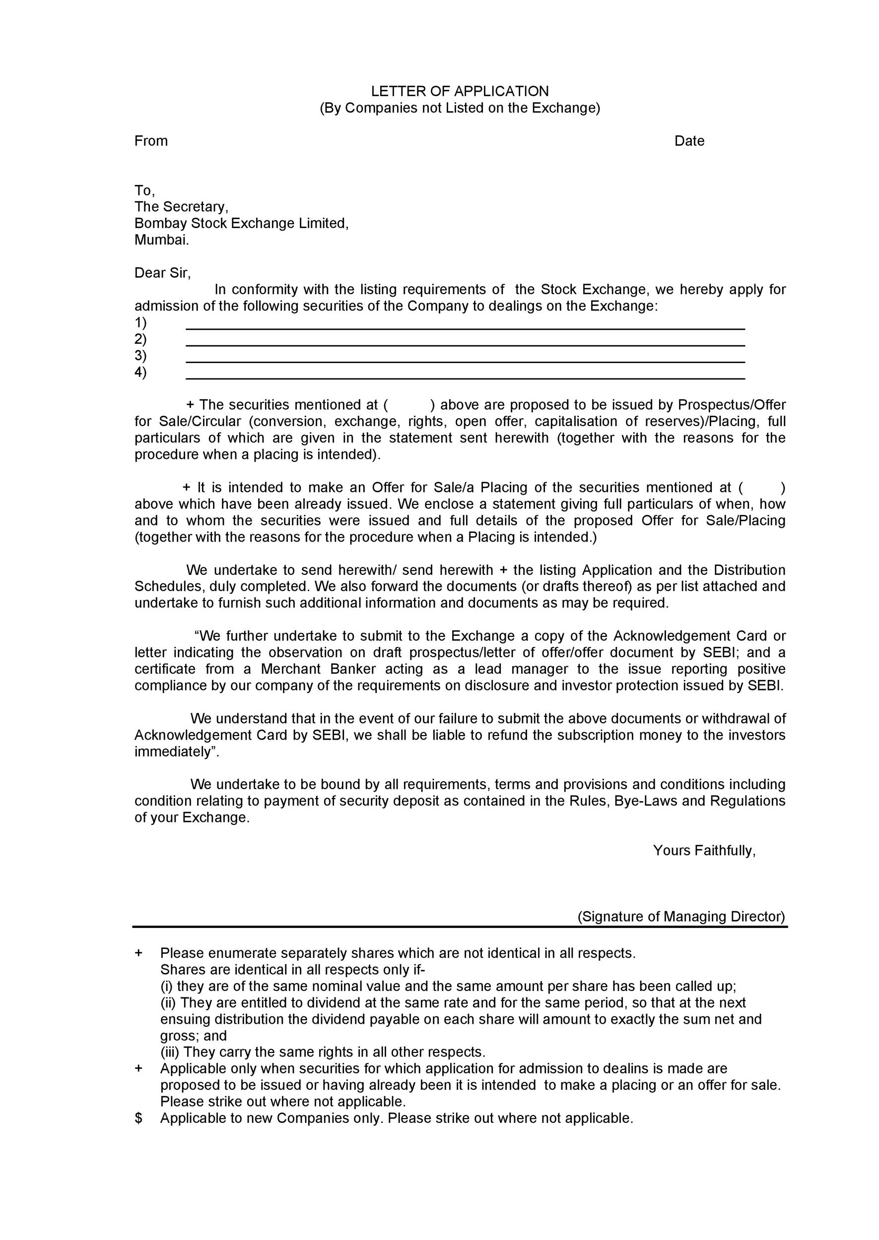 Letter of Application with Guide