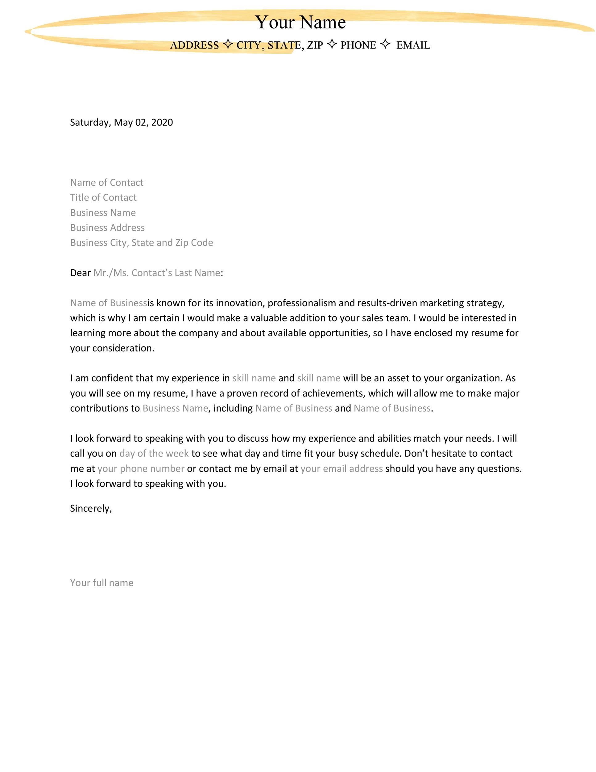 Letter of Interest Template