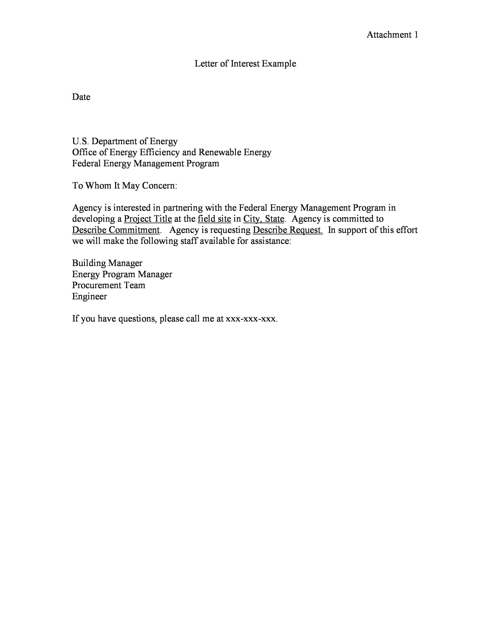 Letter of Interest Example